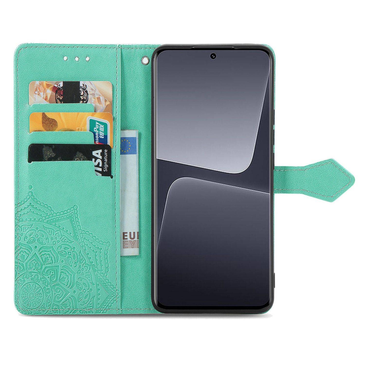 Hülle kompatibel mit Xiaomi 13 Kunstleder Handyhülle - Handy Case Grün
