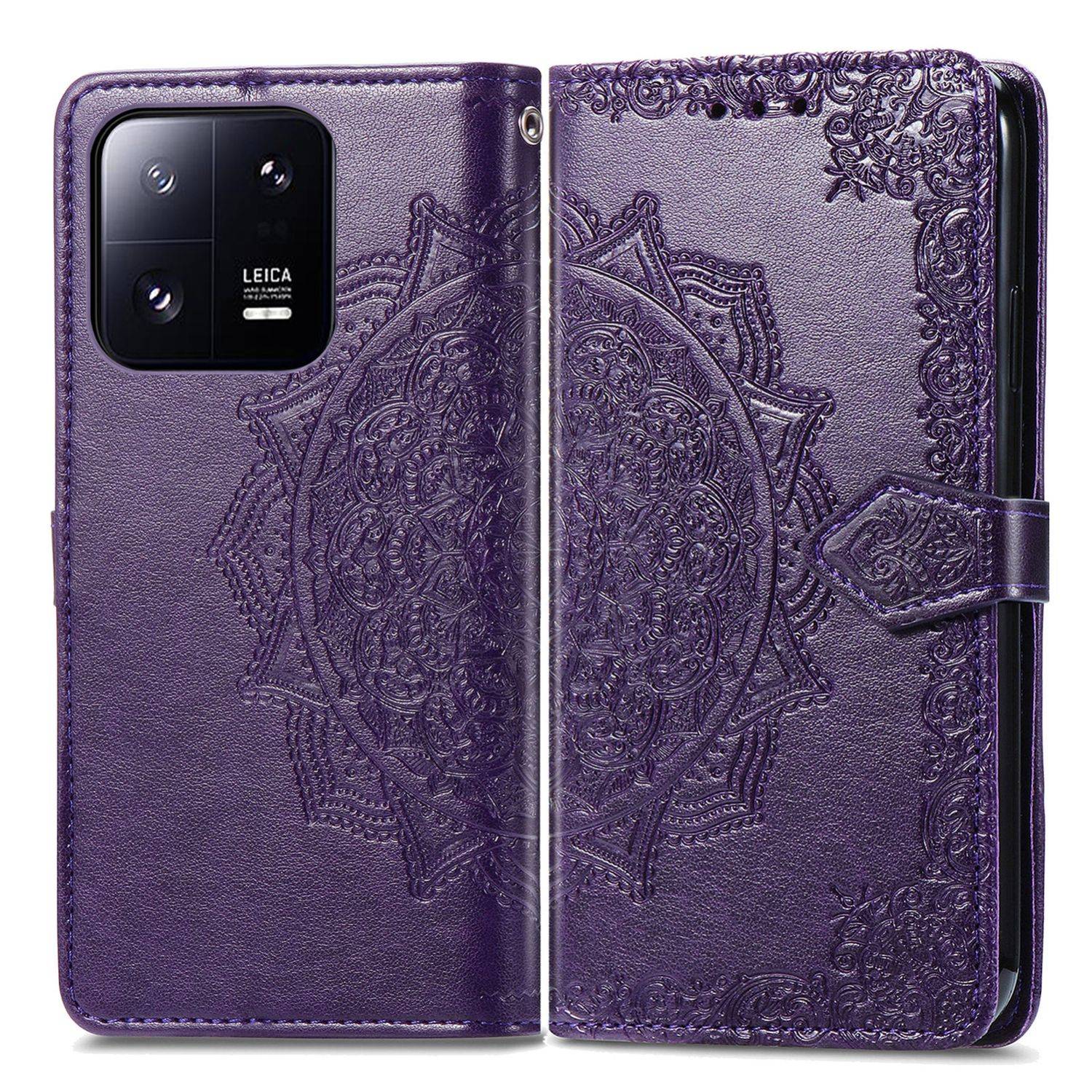 Hülle kompatibel mit Xiaomi 13 Pro Kunstleder Handyhülle - Handy Case Violett