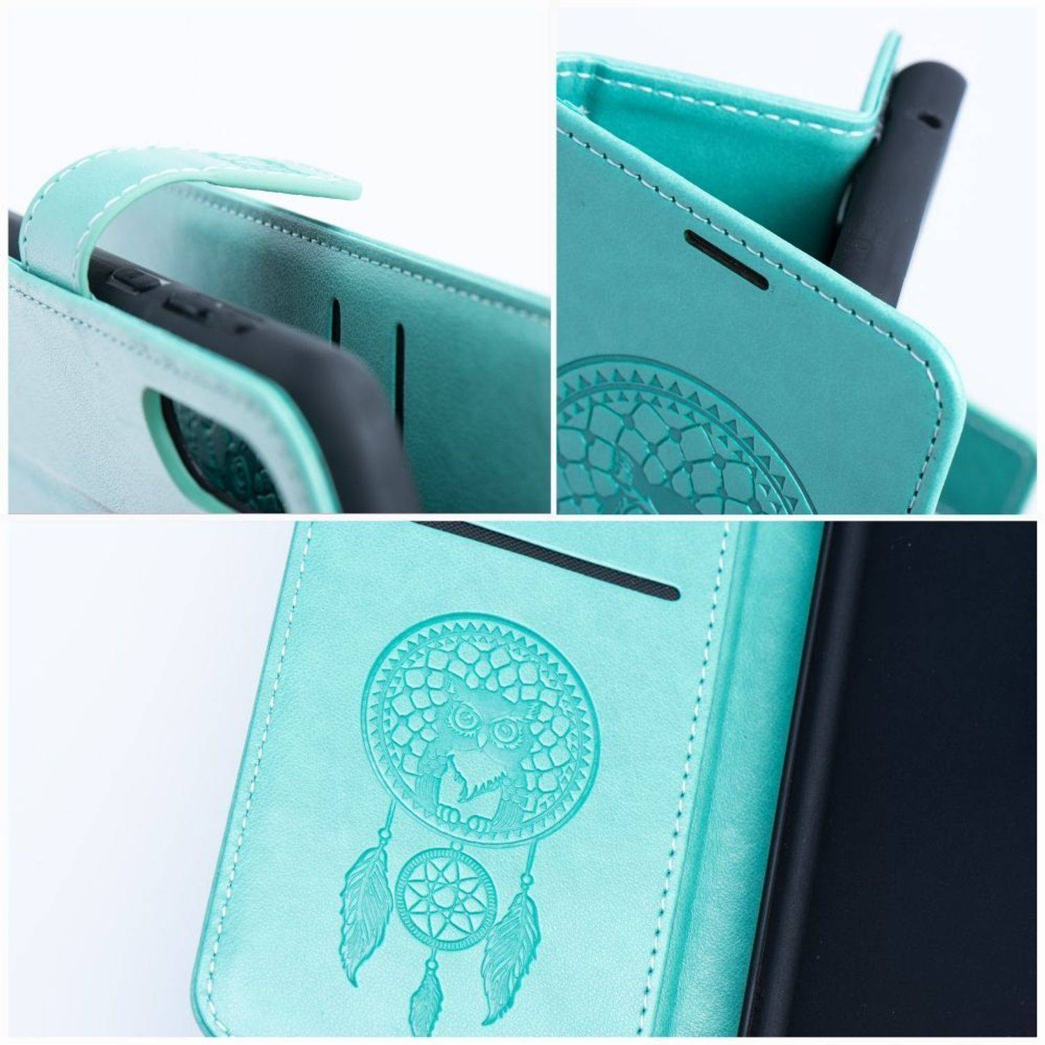 Hülle kompatibel mit Samsung Galaxy S23 Plus Kunstleder Handyhülle - Handy Case Traumfänger Grün