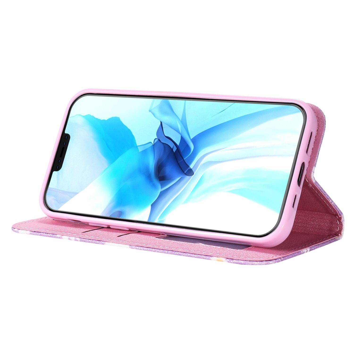 Hülle kompatibel mit Apple iPhone 12 / 12 Pro Kunstleder Handyhülle - Handy Case Violett