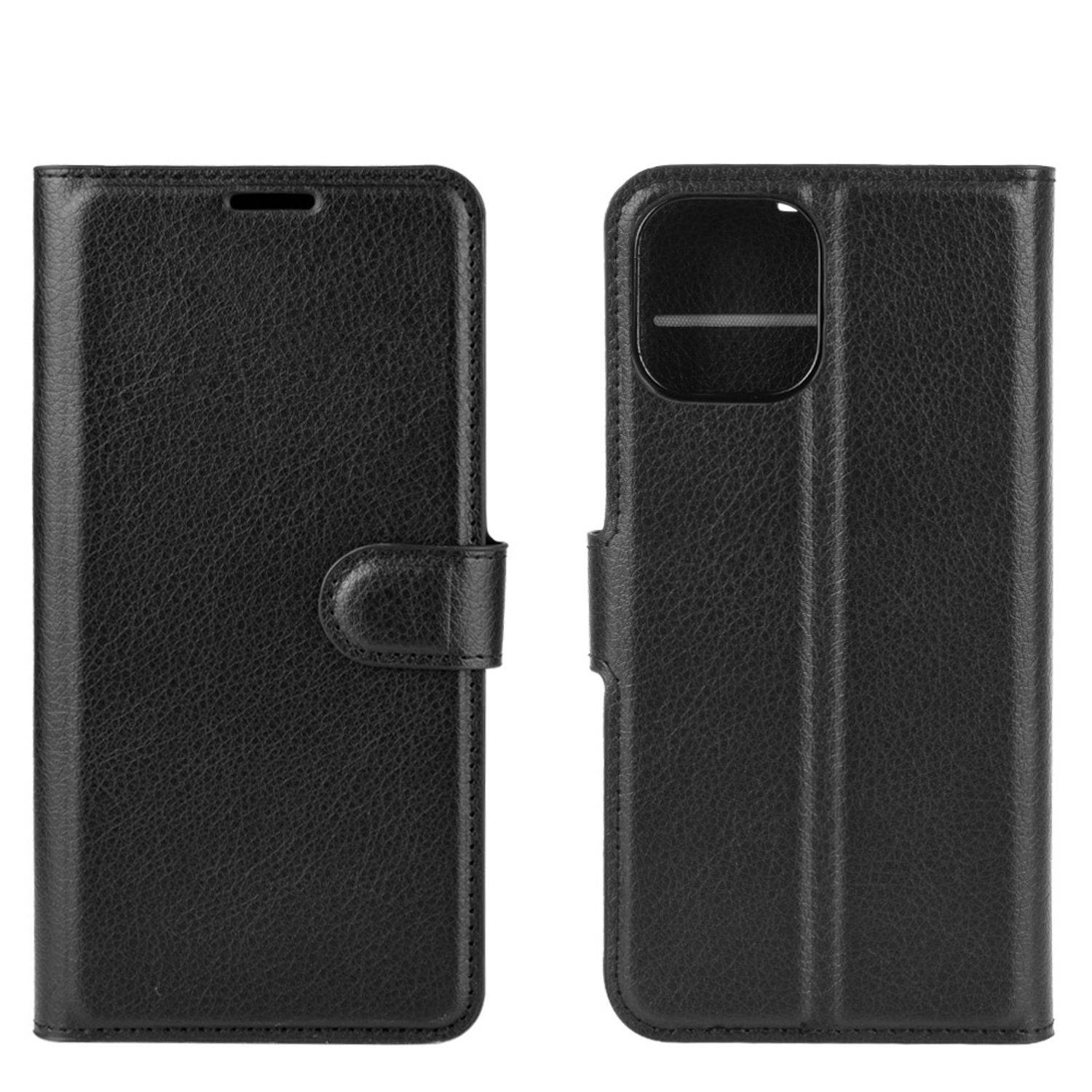 Hülle kompatibel mit Apple iPhone 12 / 12 Pro Kunstleder Handyhülle - Handy Case Schwarz