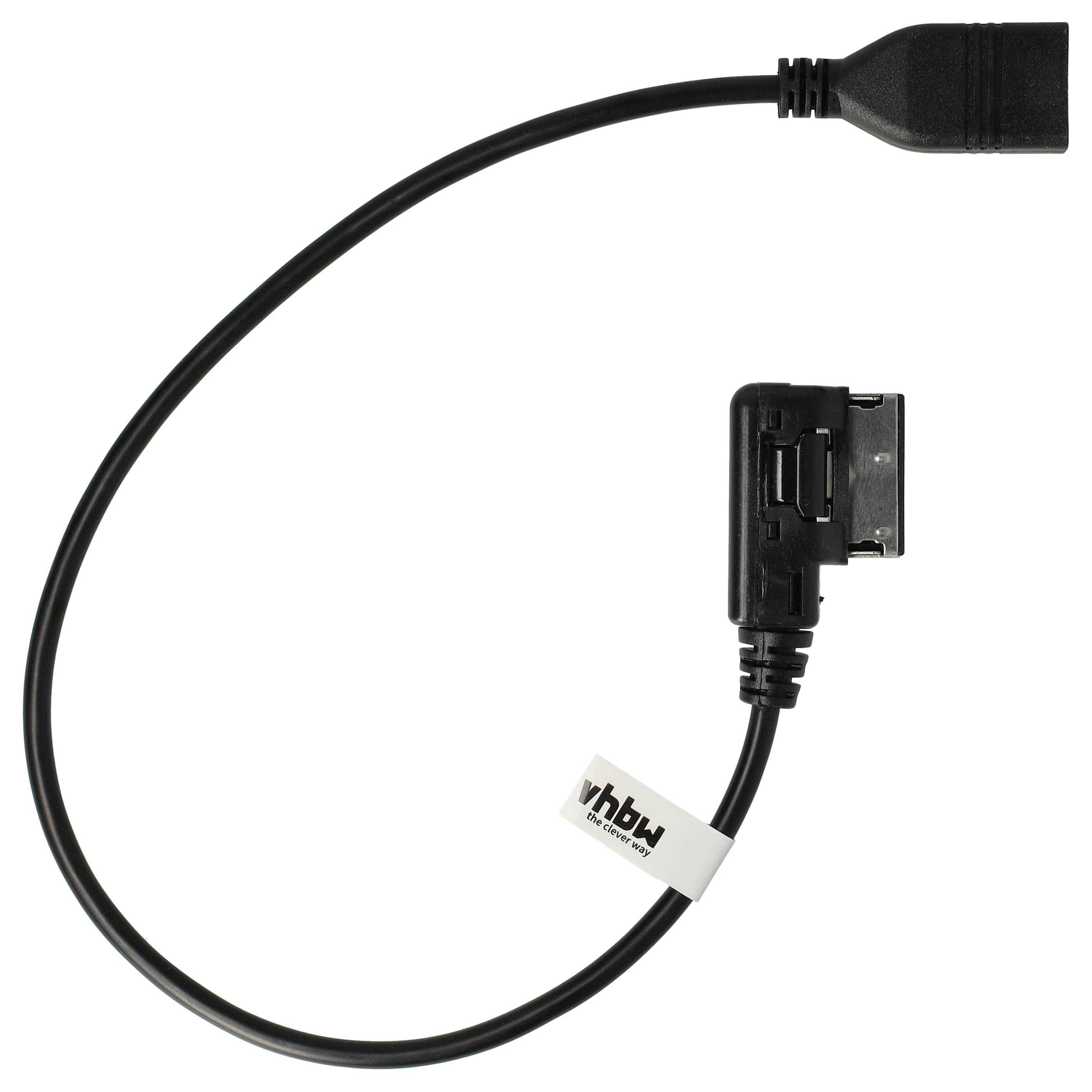 vhbw KFZ Audio Kabel kompatibel mit Skoda Fabia, MDI (mobile device interface), Octavia, Roomster, Superb, Yeti - USB-Adapter, 37,1 cm Schwarz