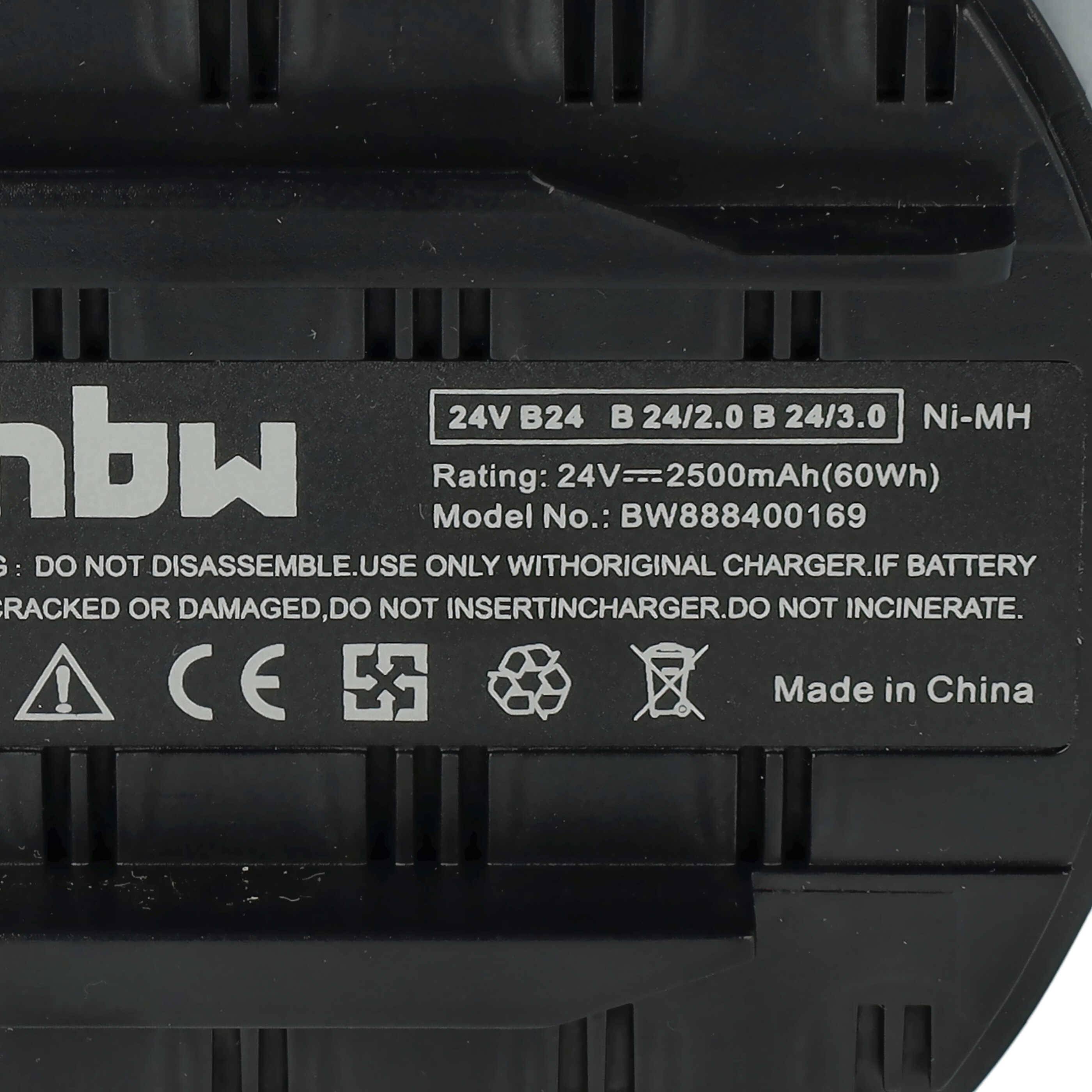 vhbw Akku Ersatz für Hilti B24 für Elektrowerkzeug (2500 mAh, NiMH, 24 V)