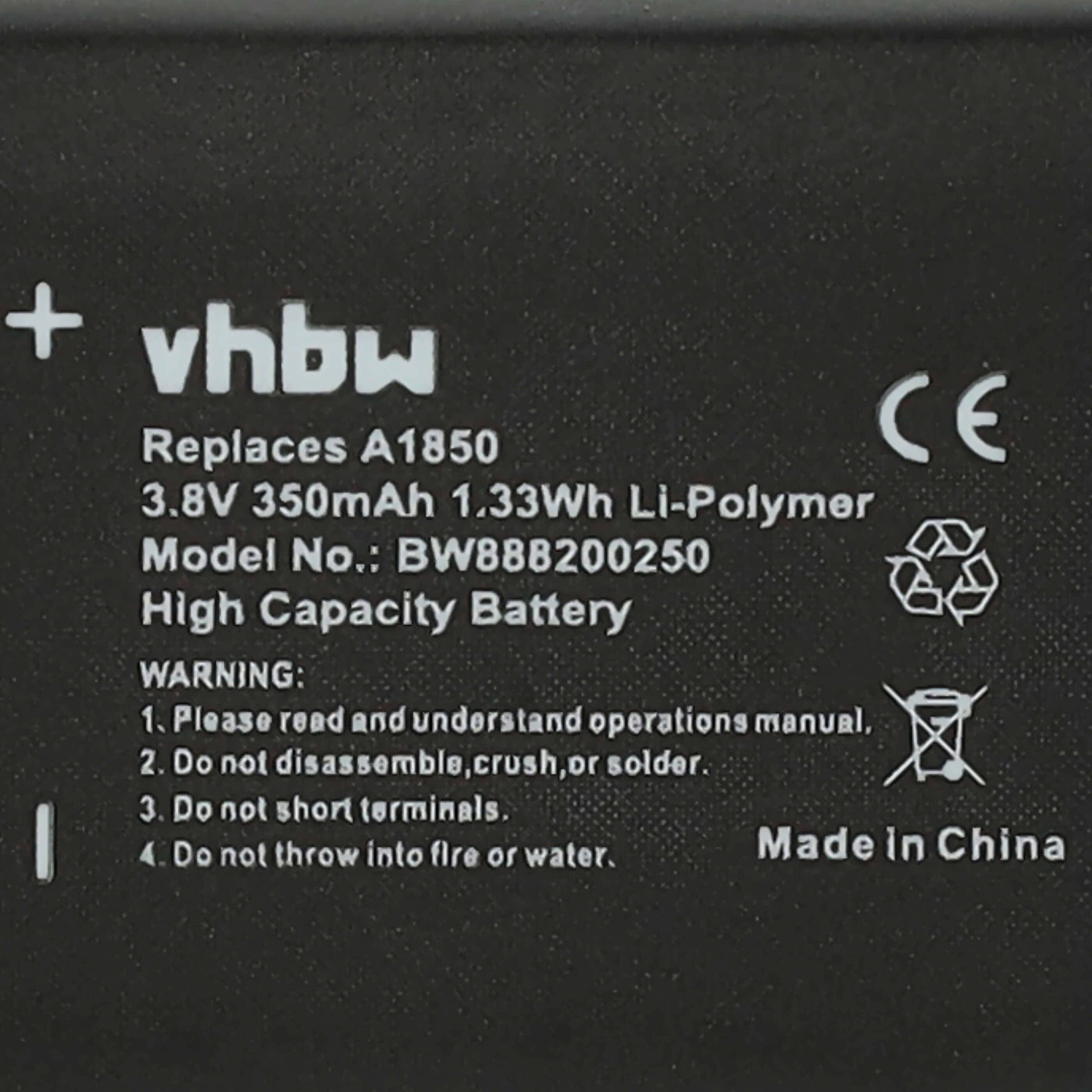 vhbw Akku Ersatz für Apple A1850 | für Smartwatch Uhr Fitnessarmband (350 mAh, 3,8 V, Li-Polymer) + Werkzeug-Set