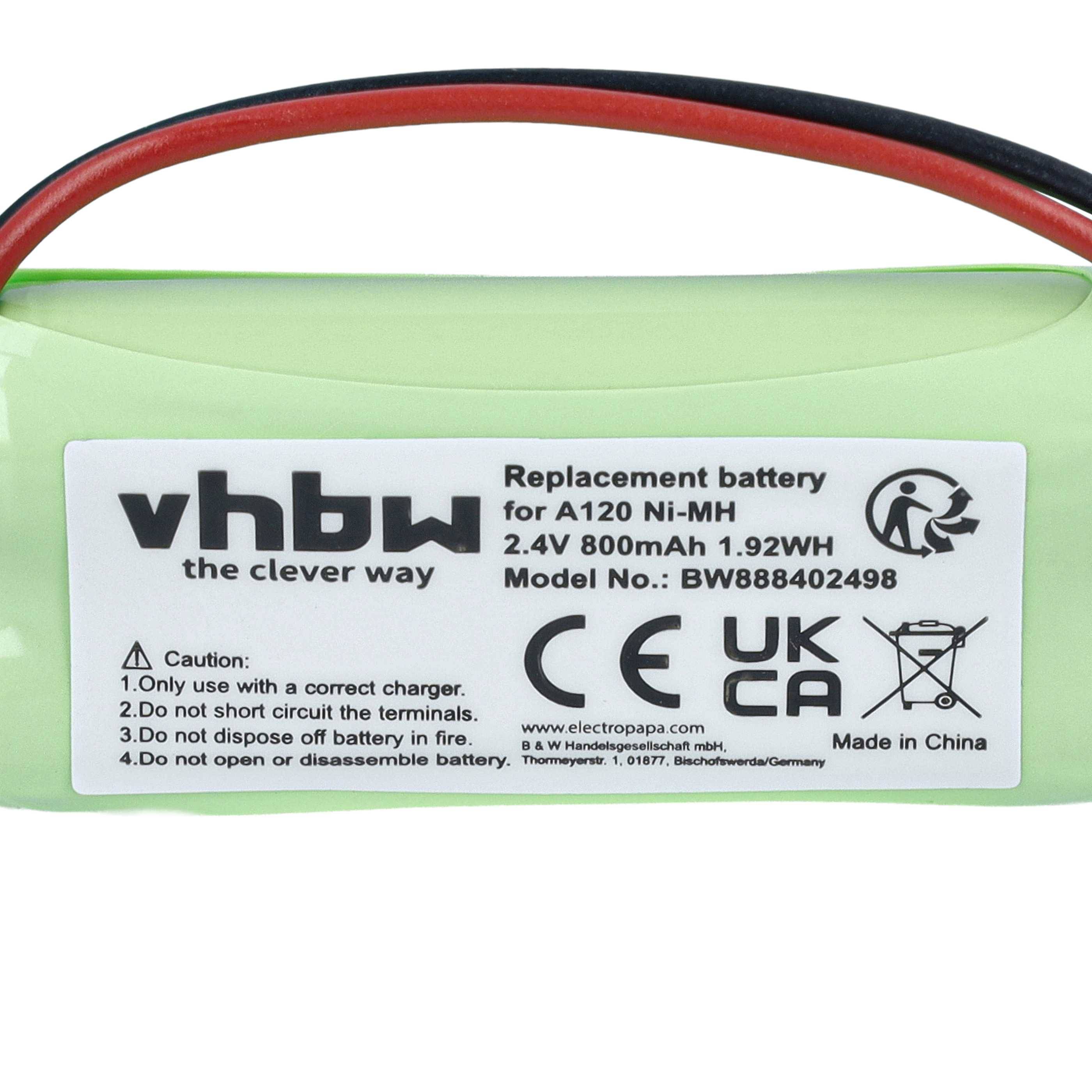 Grüner aufladbarer Akku mit der Bezeichnung „vhbw