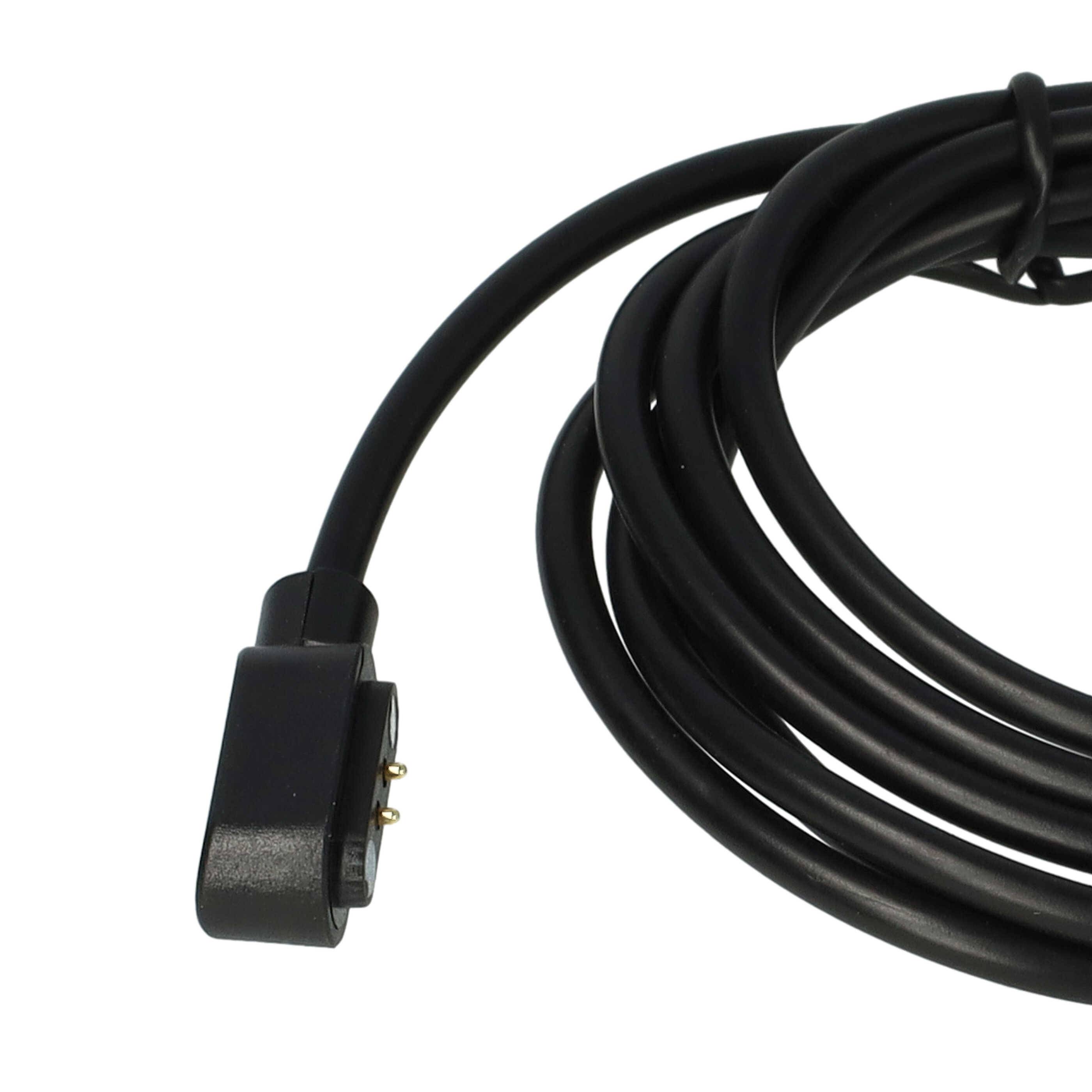 vhbw USB Ladekabel kompatibel mit Mobvoi TicWatch GTH Smartwatch, Fitnesstracker - Ladestation, Ersatzkabel, Schwarz, 120 cm