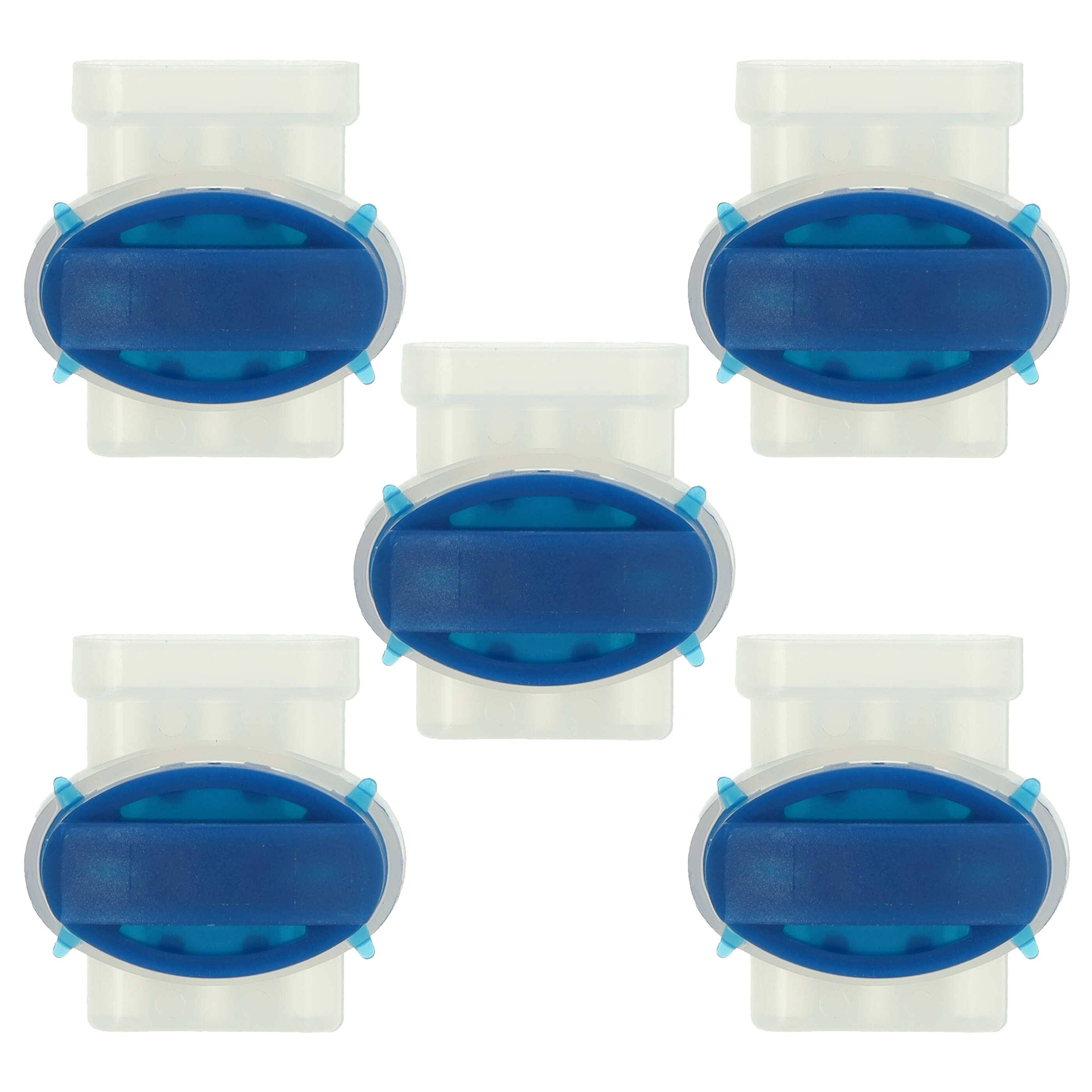 vhbw 5x Kabelverbinder für Begrenzungskabel kompatibel mit Yard Force Mähroboter - Kabelklemmen, Wasserdicht Blau, Transparent