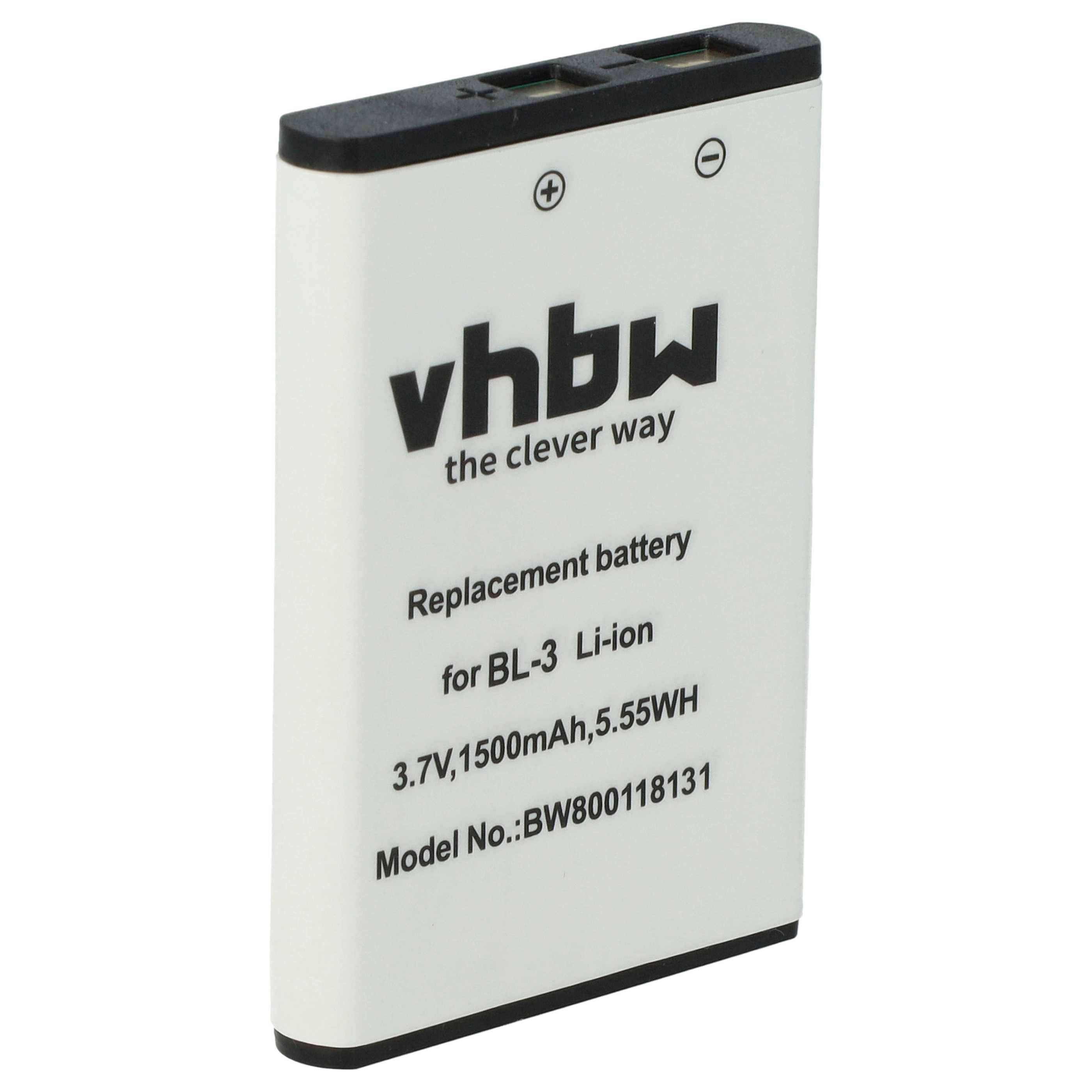 vhbw Akku kompatibel mit Yaesu VX3 Funkgerät, Walkie Talkie (1500mAh, 3,7V, Li-Ion)