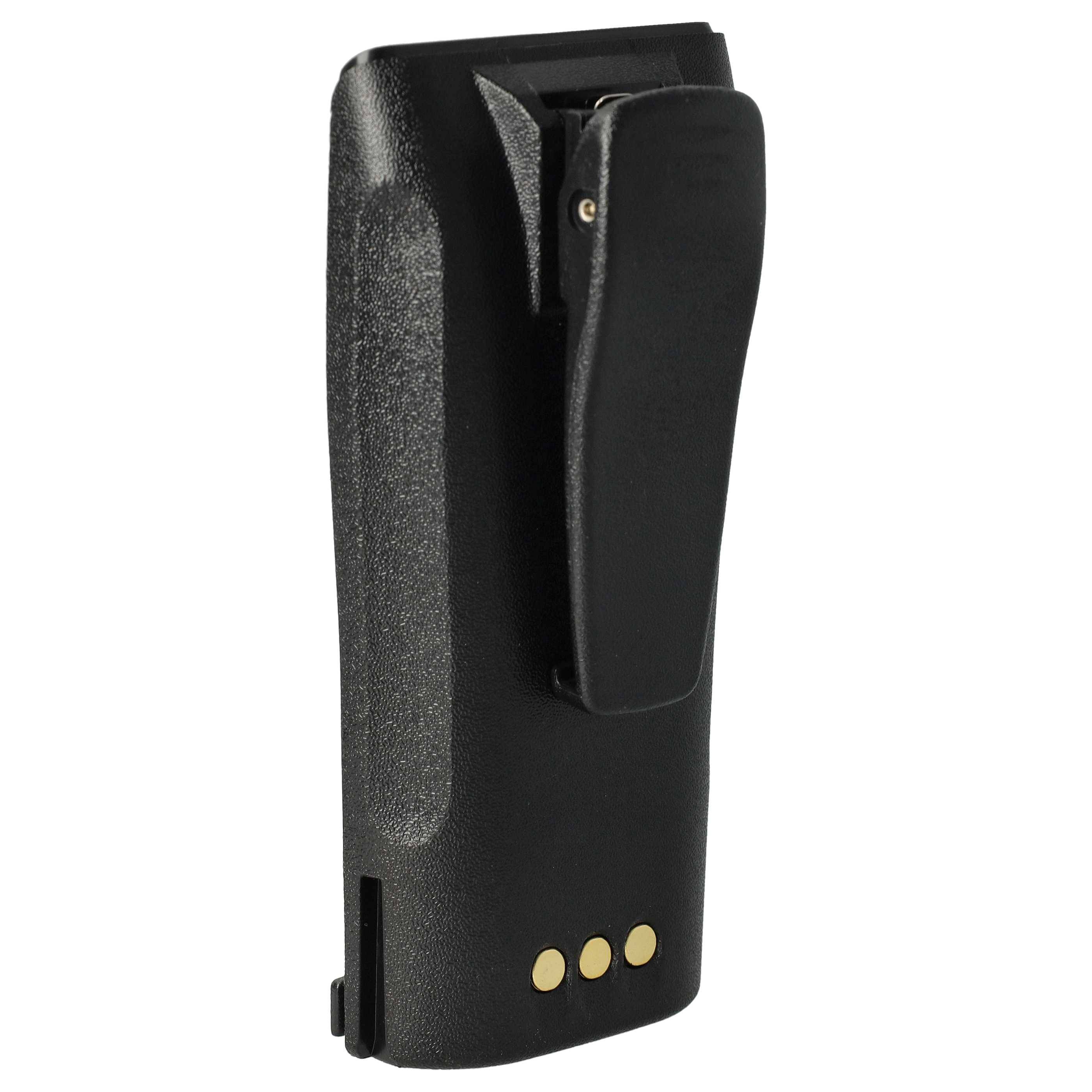 vhbw Akku kompatibel mit Motorola CP180, CP170, CP160, CP150, CP140, CP040 Funkgerät, Walkie Talkie (1400 mAh, 7,2 V, NiMH) + Gürtelclip