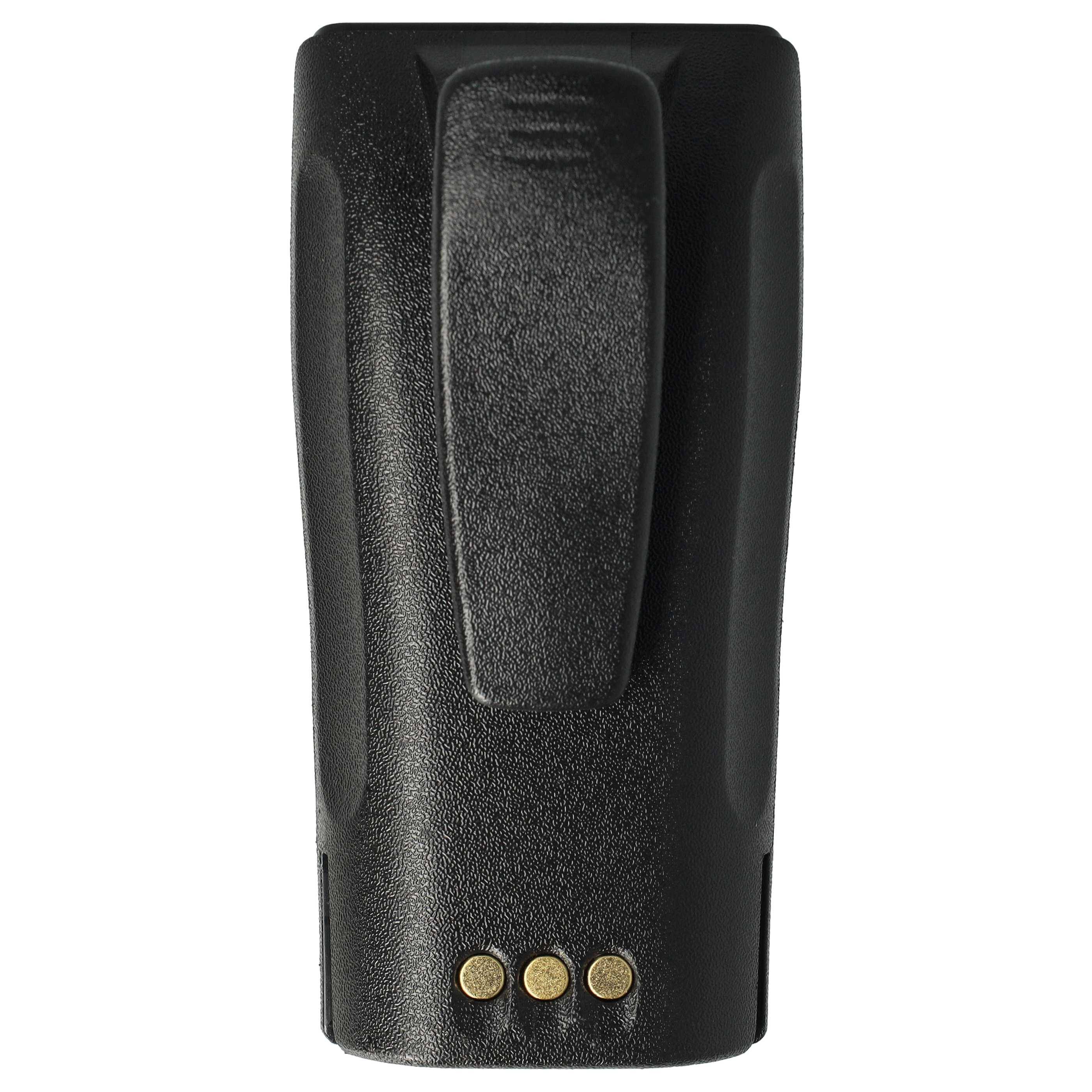vhbw Akku kompatibel mit Motorola CP180, CP170, CP160, CP150, CP140, CP040 Funkgerät, Walkie Talkie (1400 mAh, 7,2 V, NiMH) + Gürtelclip