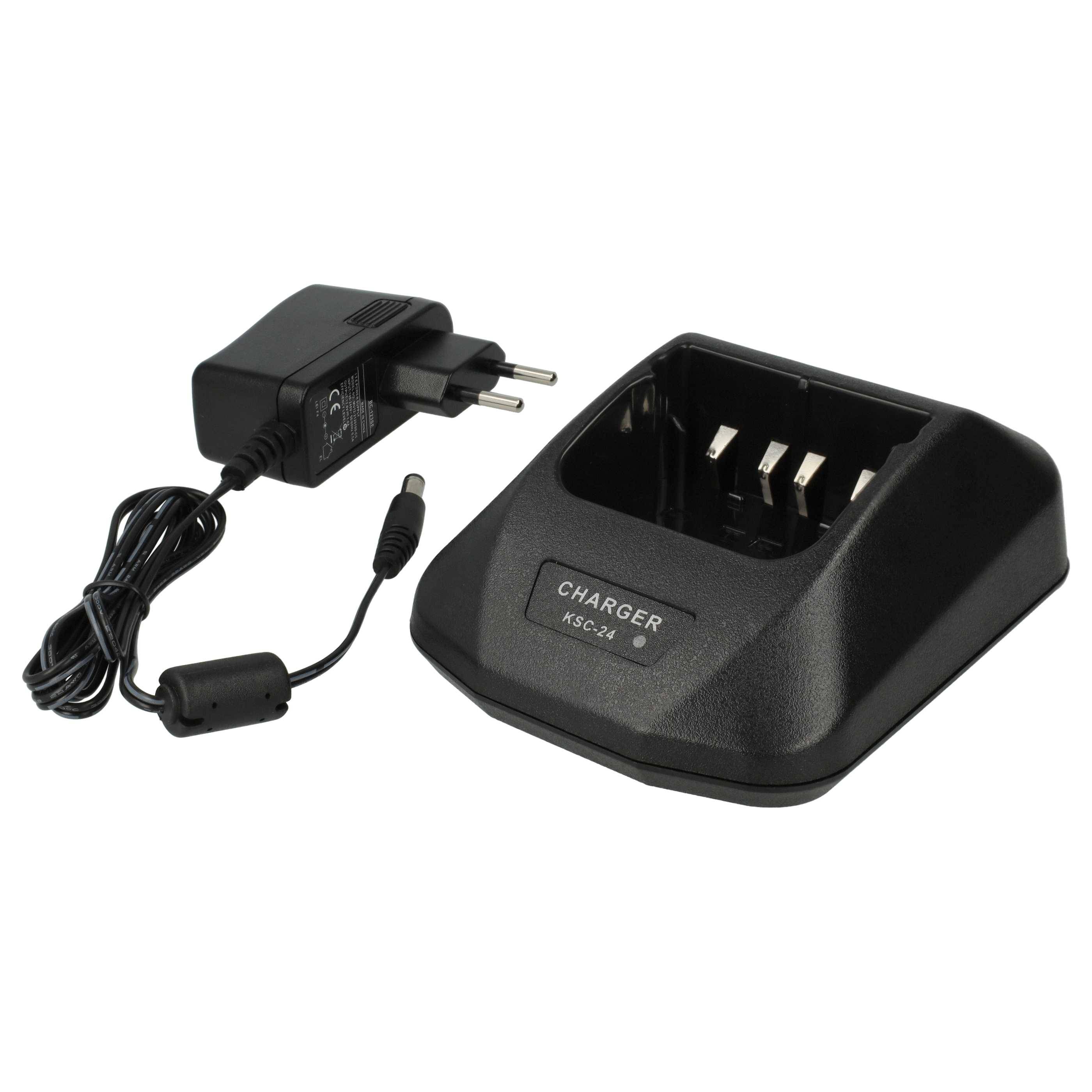 vhbw Ladegerät kompatibel mit Kenwood KNB-15, KNB-14N, KNB-15A Funkgerät-Akkus - Ladestation + Netzteil, 9,4 V, 0,4 - 0,8 A