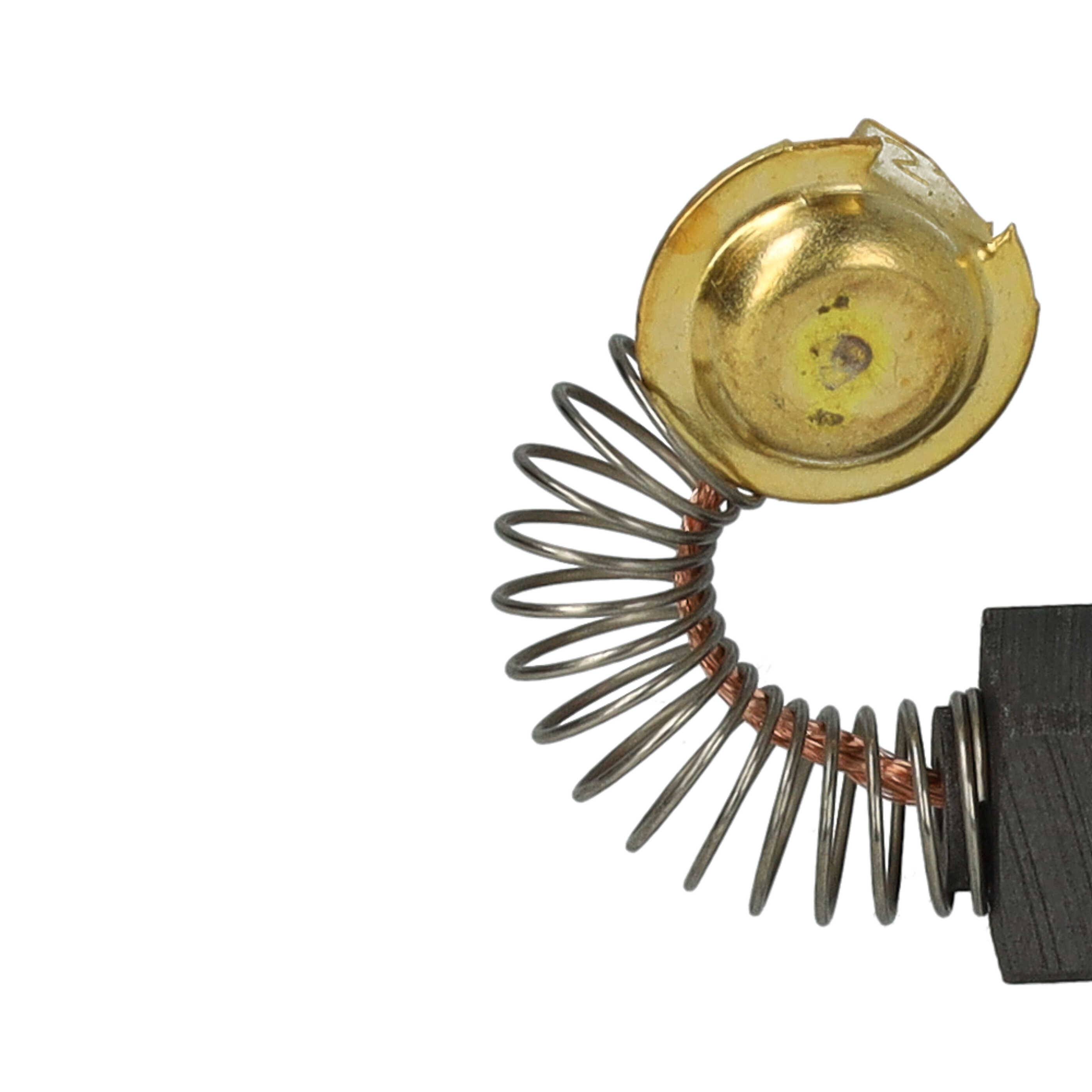 Nahaufnahme eines Schraubenfeders, der an einem Messingbatterieanschluss befestigt ist, die die spiralförmige Metallwendel und eine schwarze Kunststoffkomponente zeigt.