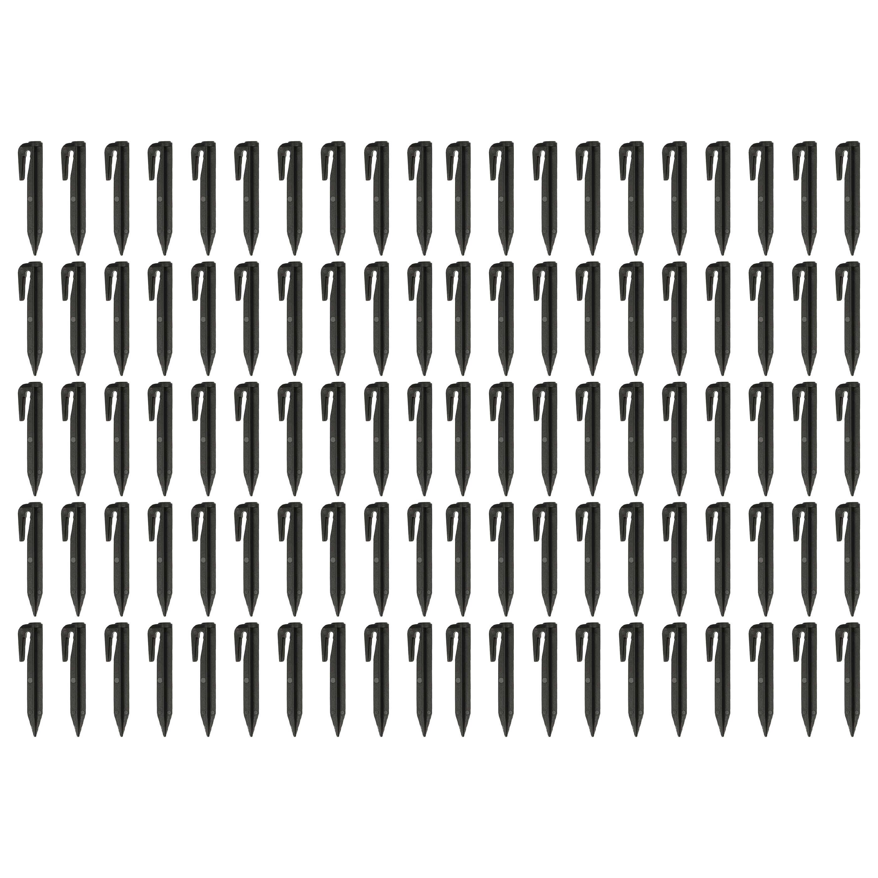 vhbw 100x Erdnägel für Begrenzungskabel für Mähroboter - Erdanker-Set, Kunstoff Schwarz