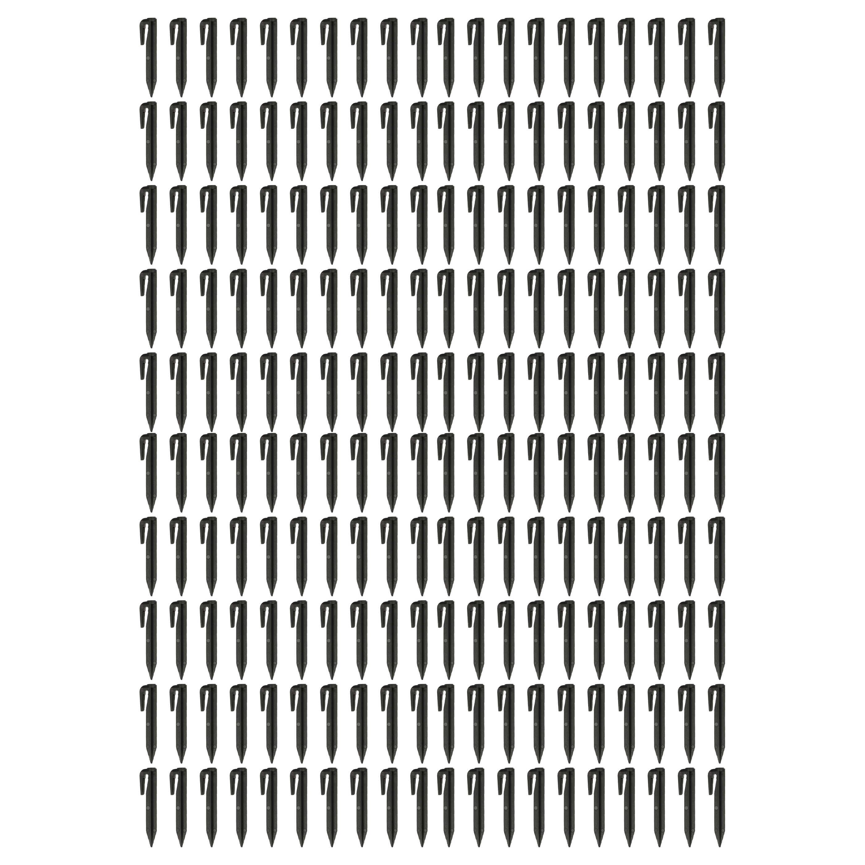 vhbw 200x Erdnägel für Begrenzungskabel kompatibel mit Bosch Indego Mähroboter - Erdanker-Set, Kunstoff Schwarz