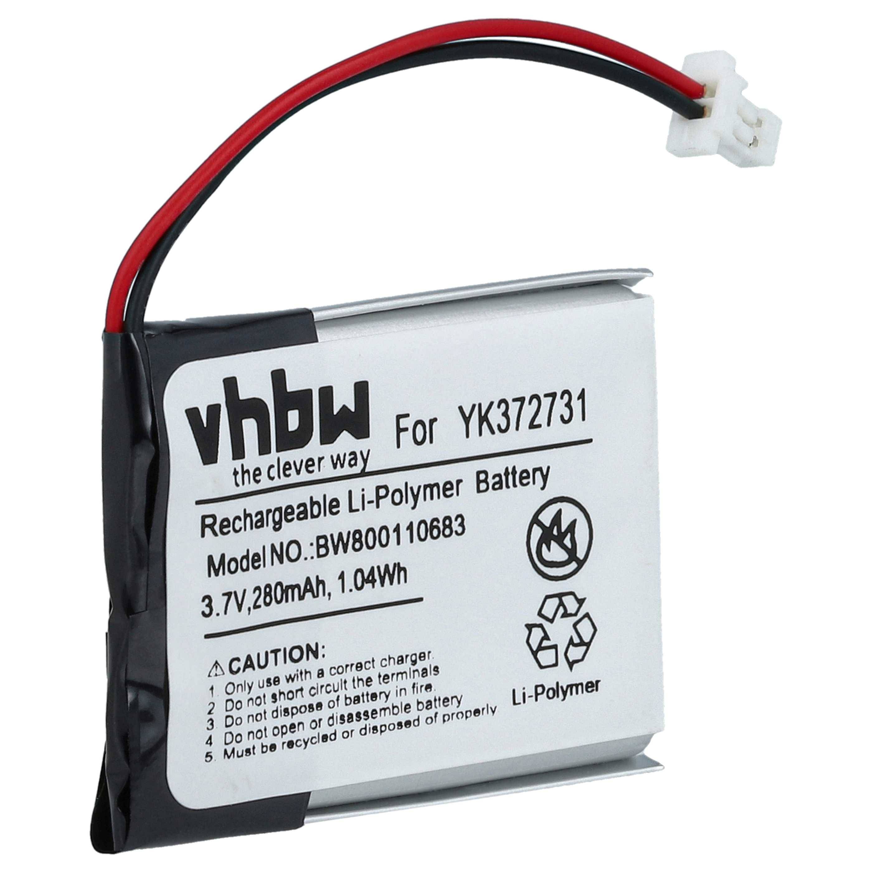 Wiederaufladbare Li-Polymer-Batterie mit der Beschriftung „vhbw For YK372731