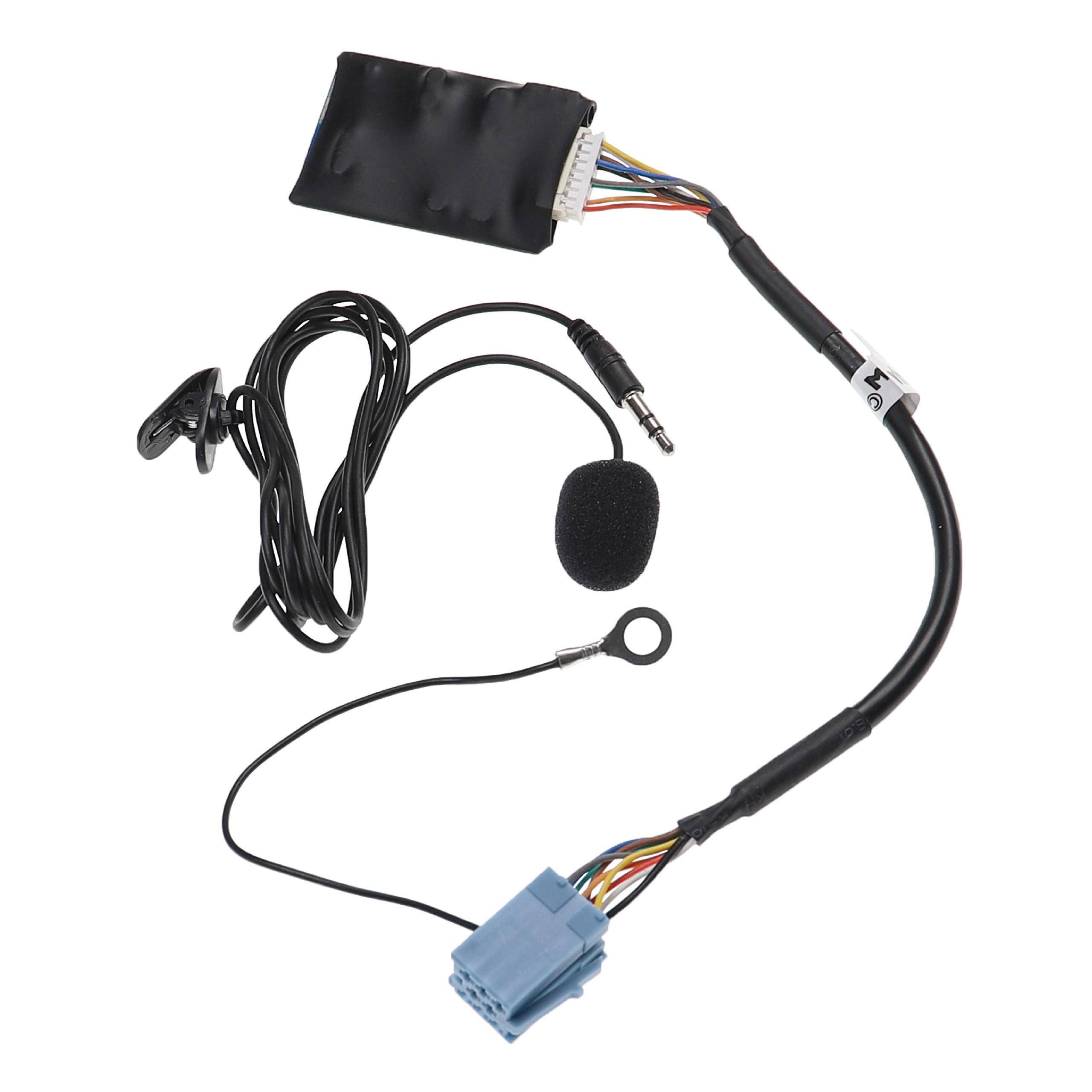 vhbw Bluetooth Adapter kompatibel mit Ford Sound 2, Navi RNS, MFD Autoradio - Inkl. Mikrofon, Klinkenkabel + Clip
