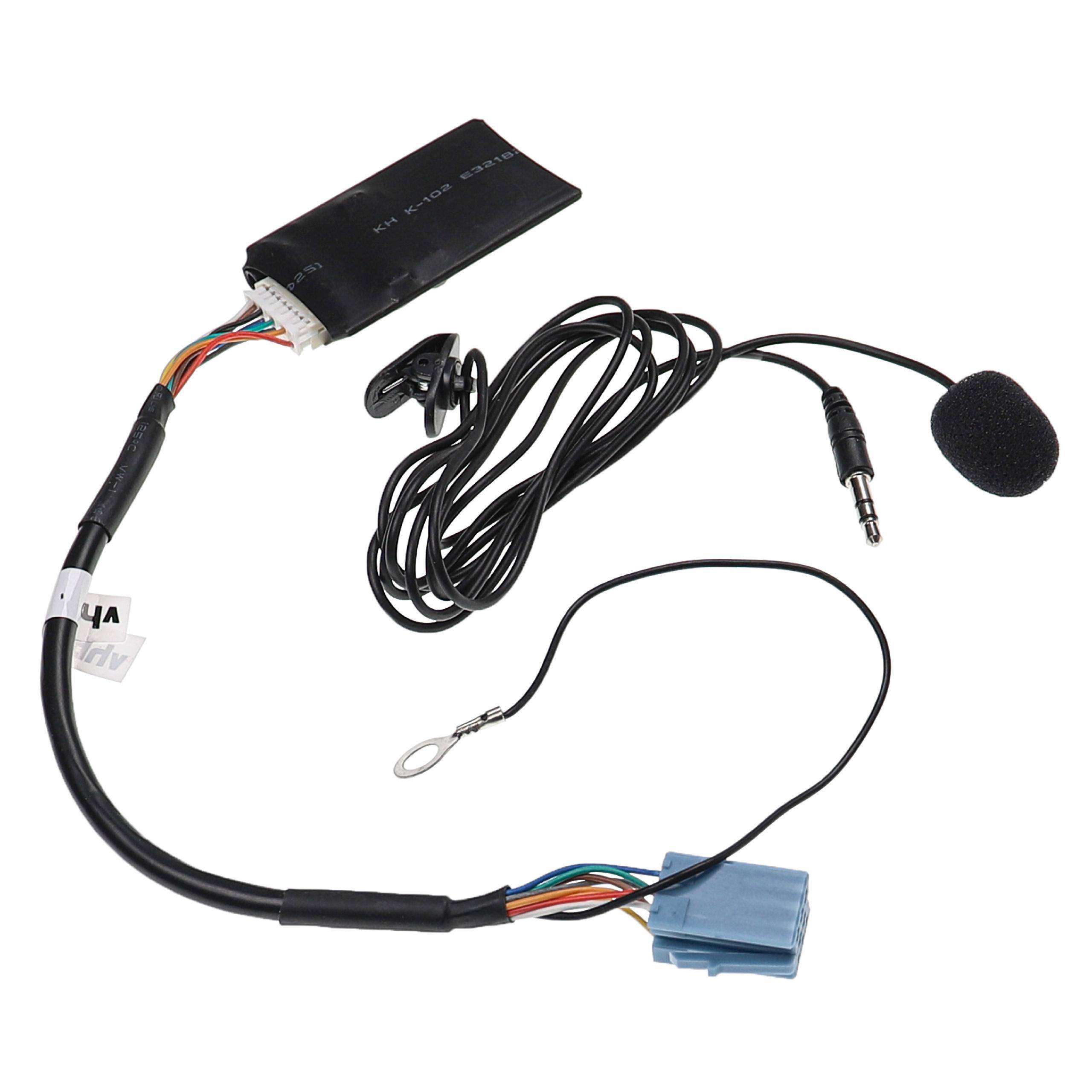 vhbw Bluetooth Adapter kompatibel mit VW T5 1999-2002 New Beetle Gamma CD, Phaeton Rhapsody Autoradio - Inkl. Mikrofon, Klinkenkabel + Clip