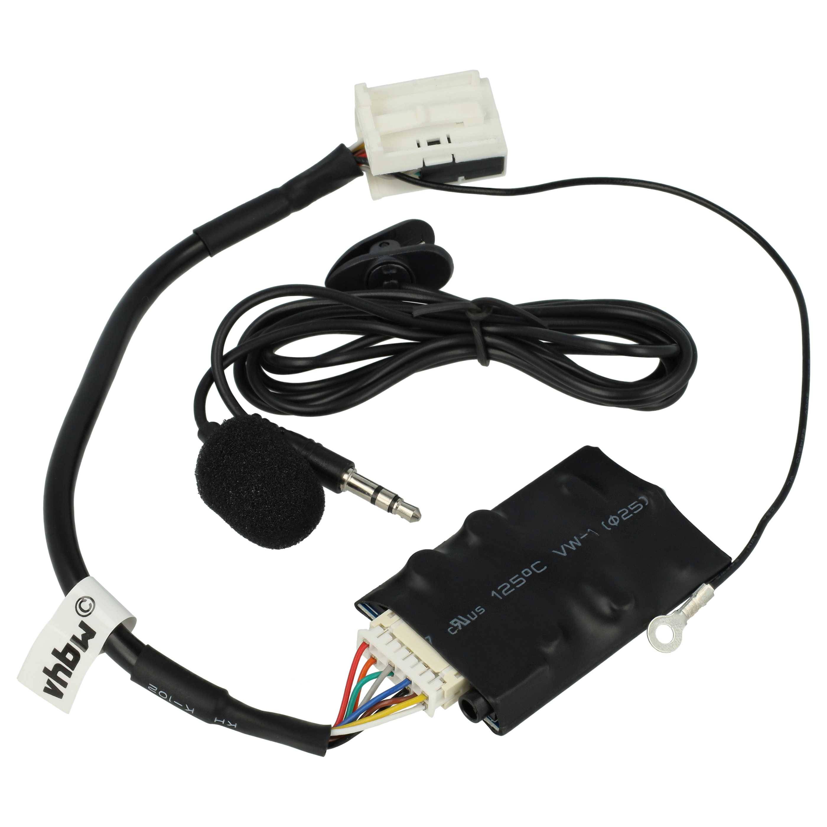 vhbw Bluetooth Adapter kompatibel mit Skoda Fabia Swing, Symphony MP3 Autoradio - Inkl. Mikrofon, Klinkenkabel + Clip