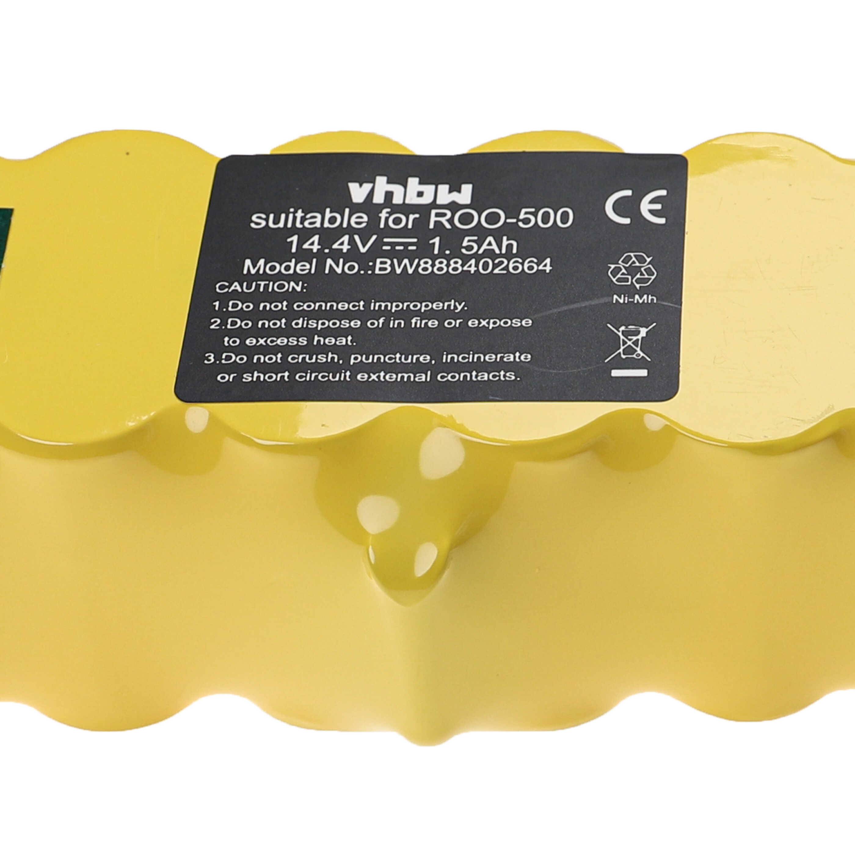 vhbw 1x Akku kompatibel mit iRobot Roomba 980 Saugroboter (1500 mAh, 14,4 V, NiMH)