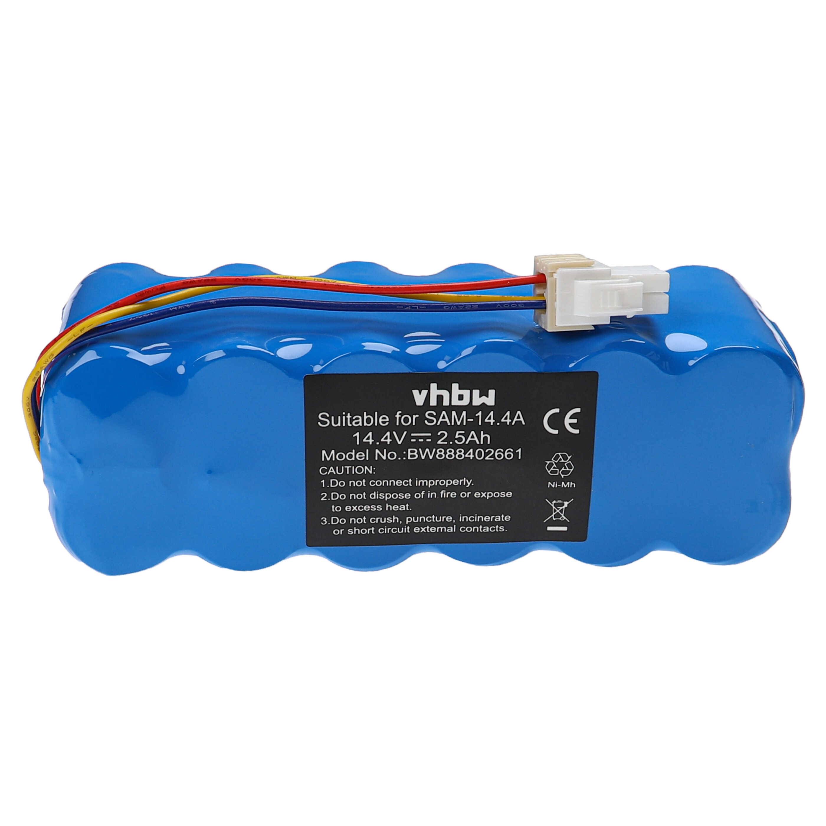 vhbw 1x Akku kompatibel mit Samsung Navibot VC-RE70V, VC-RL84VC, VC-RL84VR, VC-RE72V, VC-RL84V Saugroboter (2500 mAh, 14,4 V, NiMH)