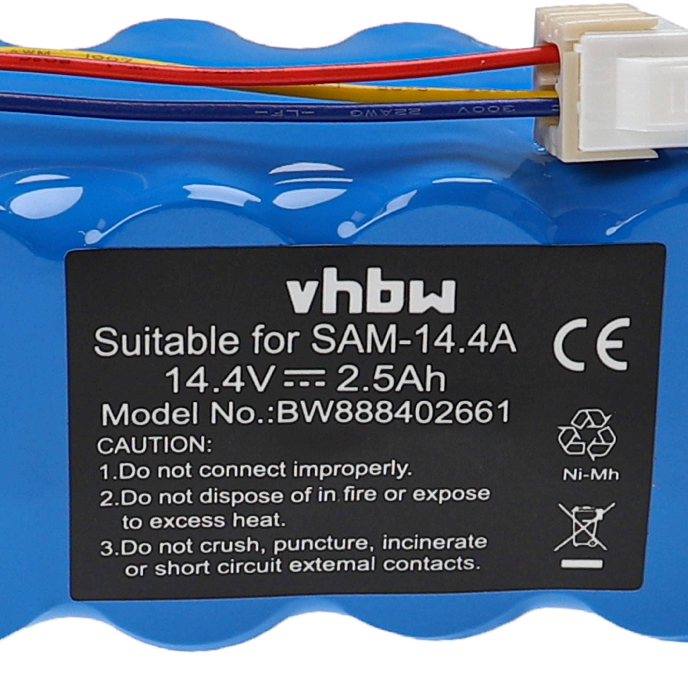 vhbw 1x Akku kompatibel mit Samsung Navibot VC-RE70V, VC-RL84VC, VC-RL84VR, VC-RE72V, VC-RL84V Saugroboter (2500 mAh, 14,4 V, NiMH)