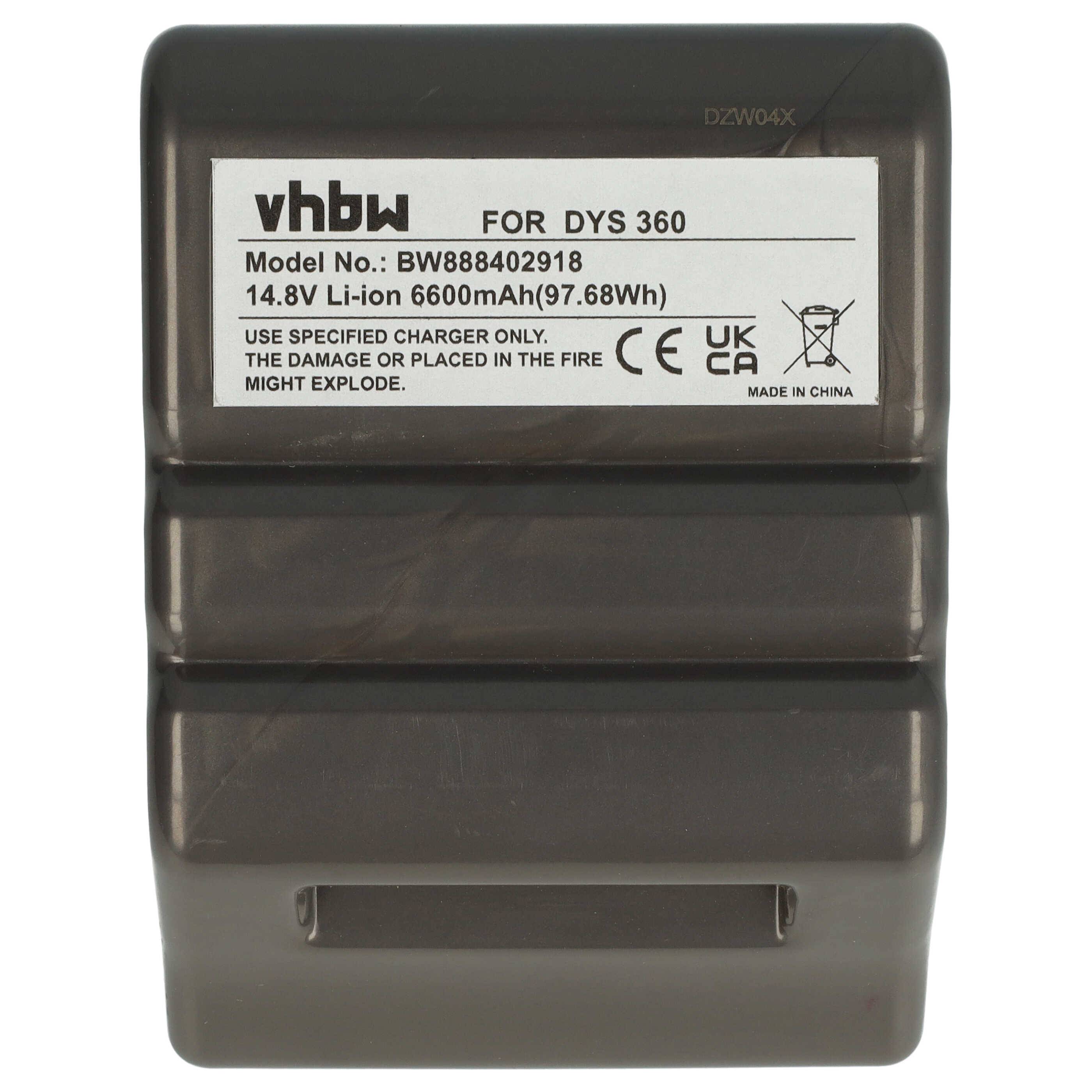 vhbw Akku kompatibel mit Dyson 360 Heurist, 360 Eye RB01 Saugroboter Dunkelgrau (6600 mAh, 14,8 V, Li-Ion)