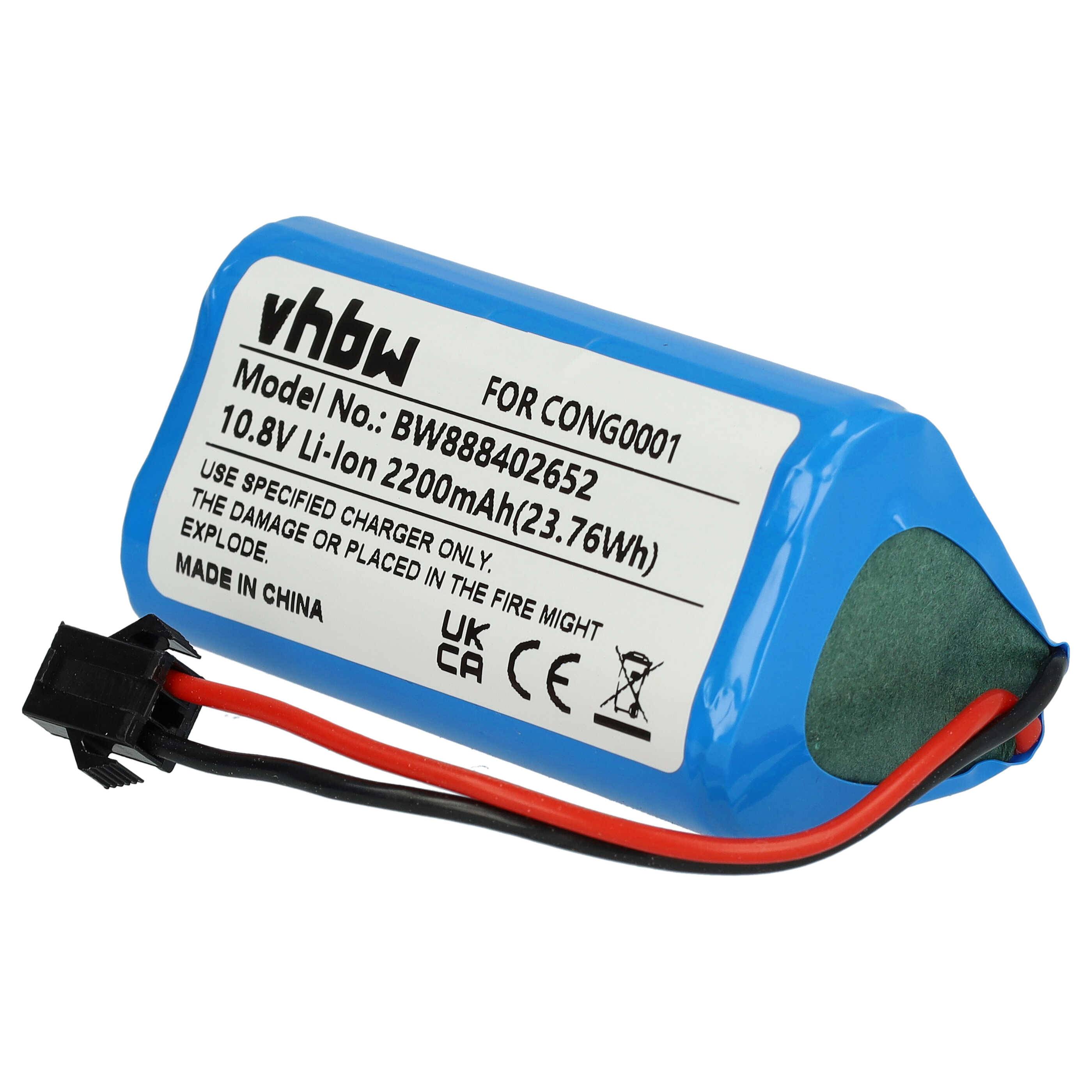 vhbw Akku kompatibel mit Cecotec Conga 890 Slim, Slim, Wet, Slim 890, Slim 890 Wet, Slim Wet Saugroboter (2200 mAh, 10,8 V, Li-Ion)