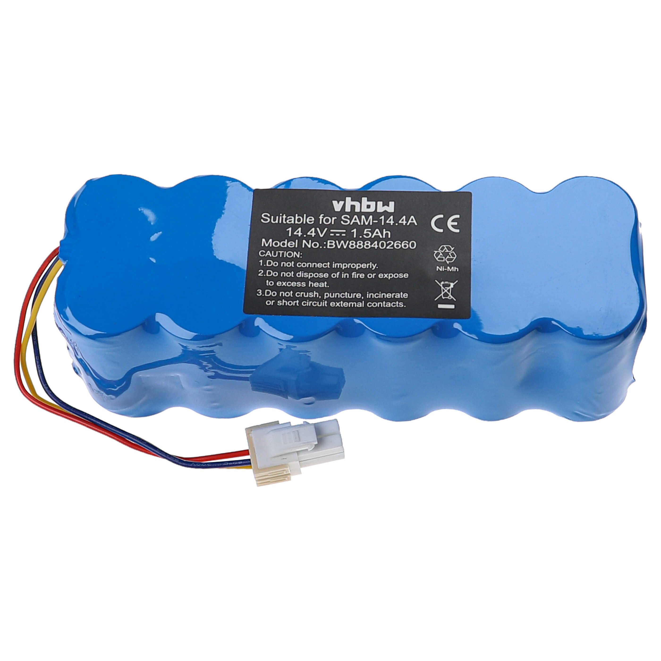 vhbw 1x Akku kompatibel mit Samsung Navibot VC-RE70V, VC-RL84VC, VC-RL84VR, VC-RE72V, VC-RL84V Saugroboter (1500 mAh, 14,4 V, NiMH)