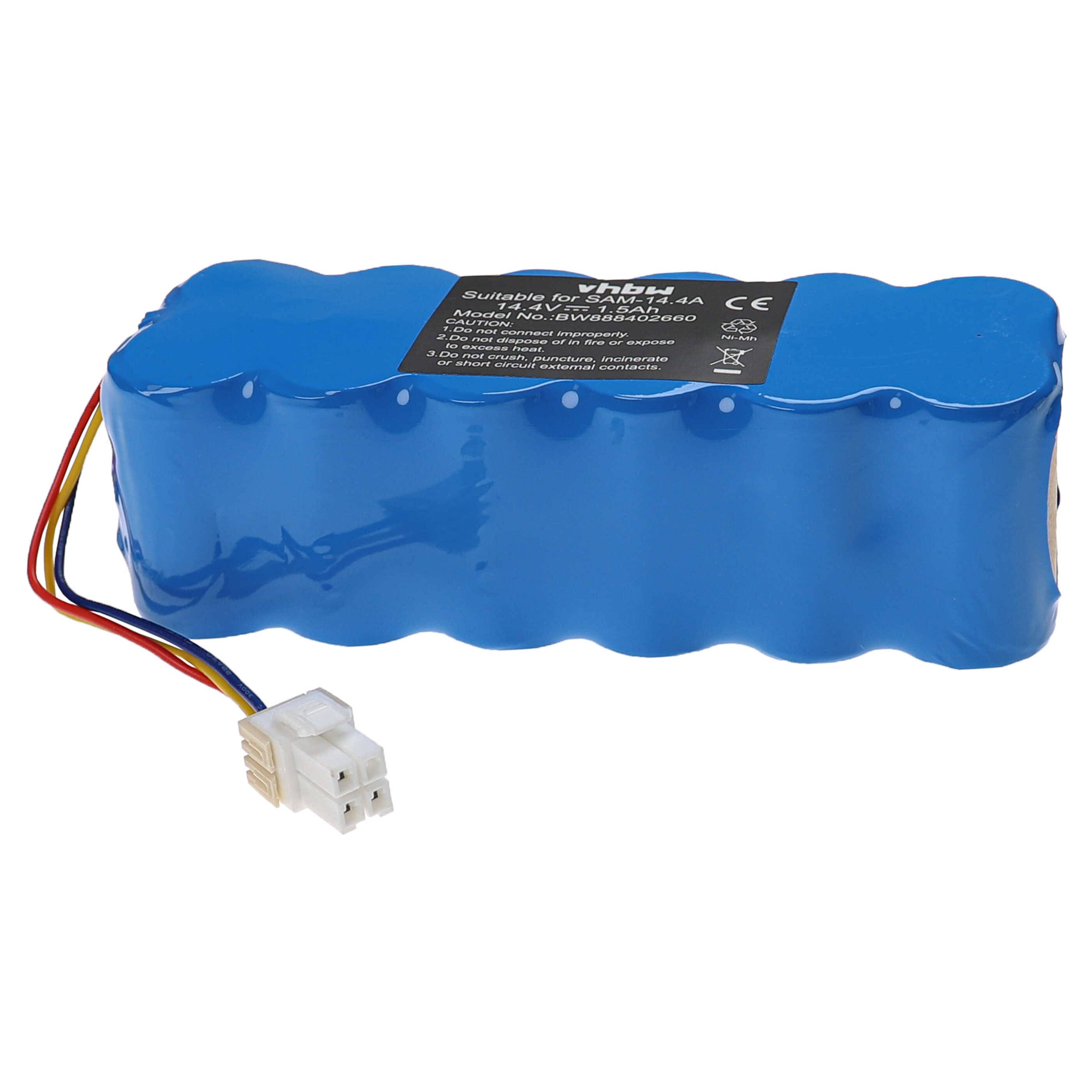 vhbw 1x Akku Ersatz für Samsung DJ96-00113A für Saugroboter (1500 mAh, 14,4 V, NiMH)