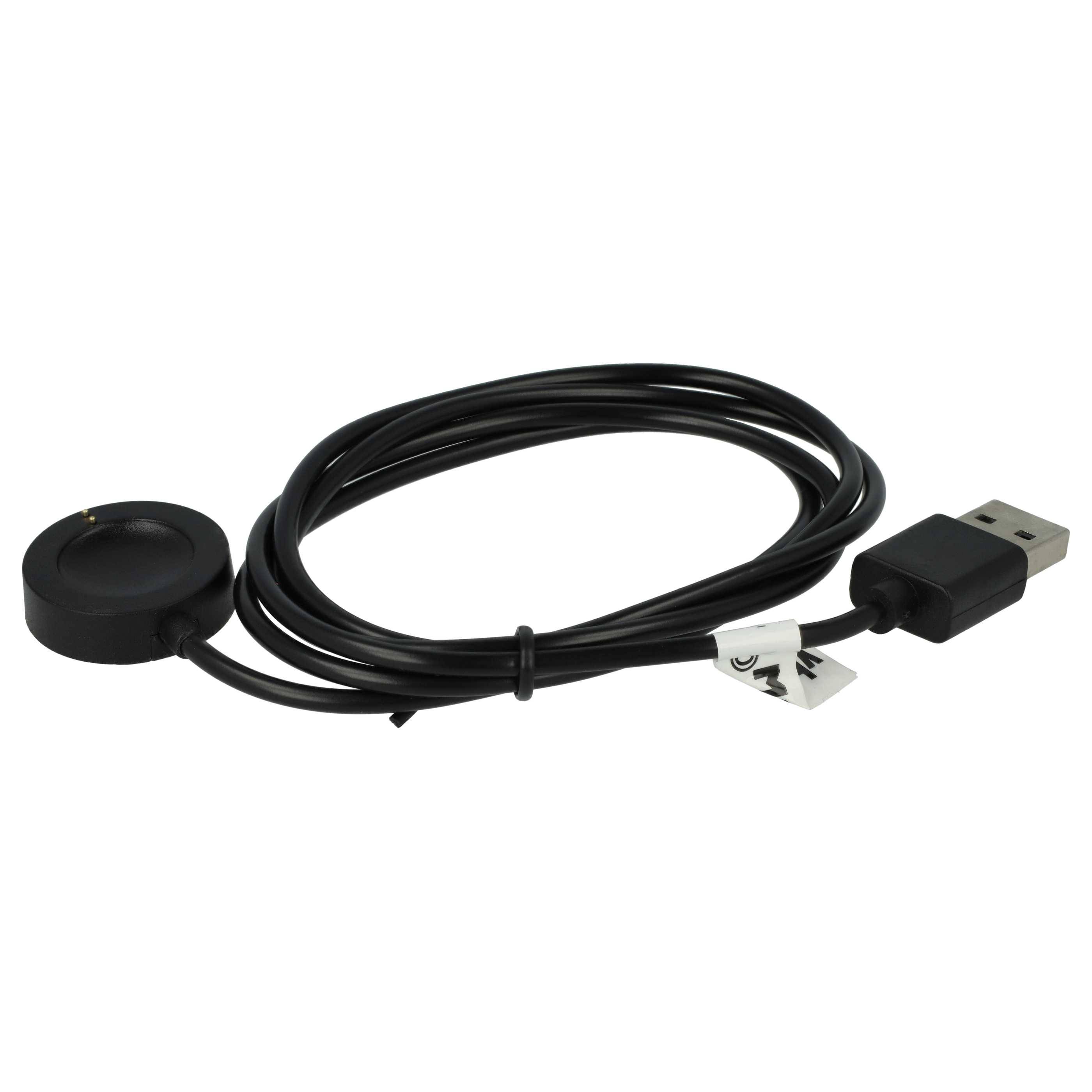 vhbw USB Ladekabel kompatibel mit Misfit Vapor 2 Smartwatch Fitnesstracker - Ladestation Schwarz, magnetisch, 100 cm