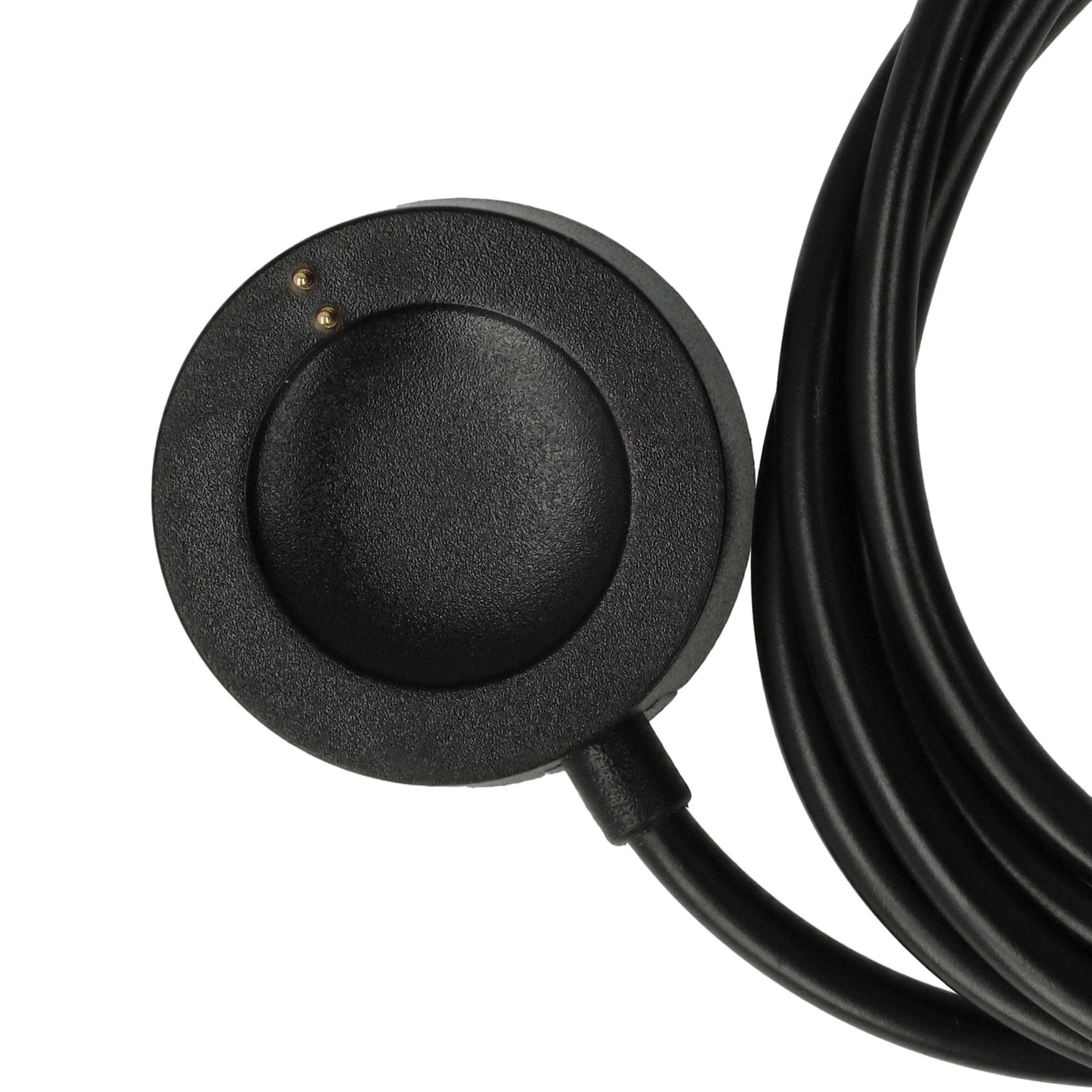 vhbw USB Ladekabel kompatibel mit Misfit Vapor 2 Smartwatch Fitnesstracker - Ladestation Schwarz, magnetisch, 100 cm