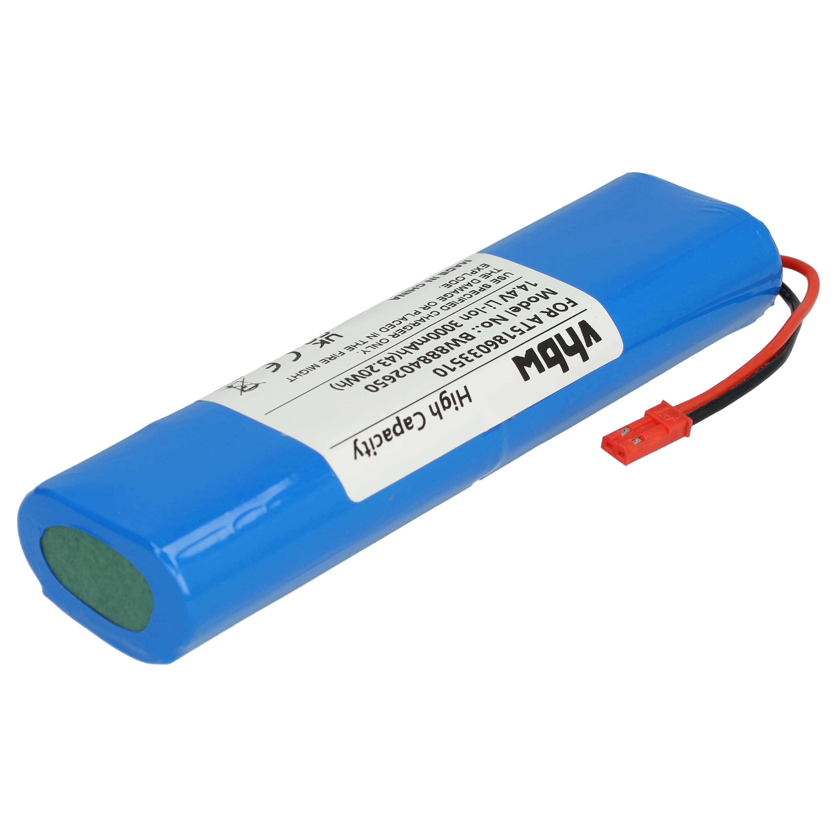 vhbw Akku Ersatz für Ariete AT5186033510 für Staubsauger (3000mAh, 14,4V, Li-Ion)