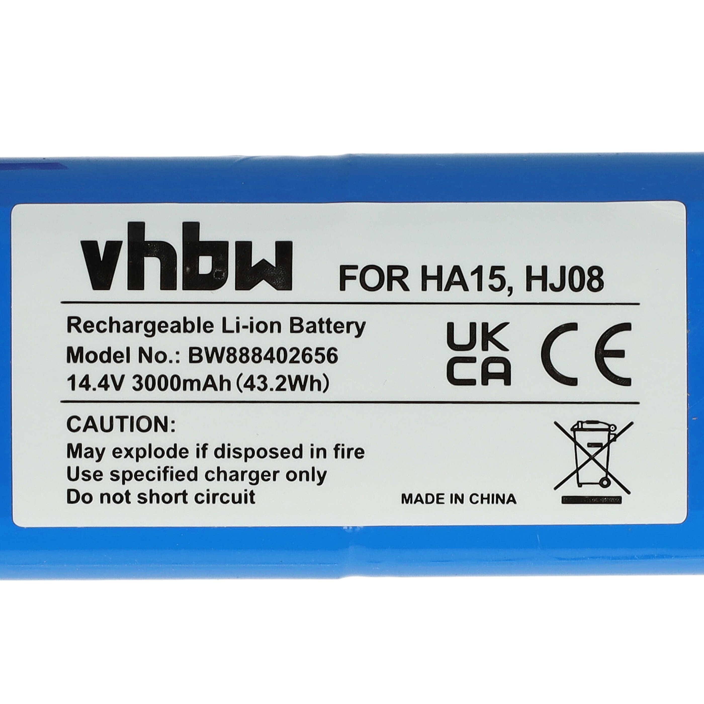 vhbw Akku kompatibel mit iLife X3, DF43, DF45, V3s Pro, V3s, V50, V5s Pro, V5s, V8s, V55, V5L Pro, V3 Staubsauger (3000 mAh, 14,4 V, Li-Ion)