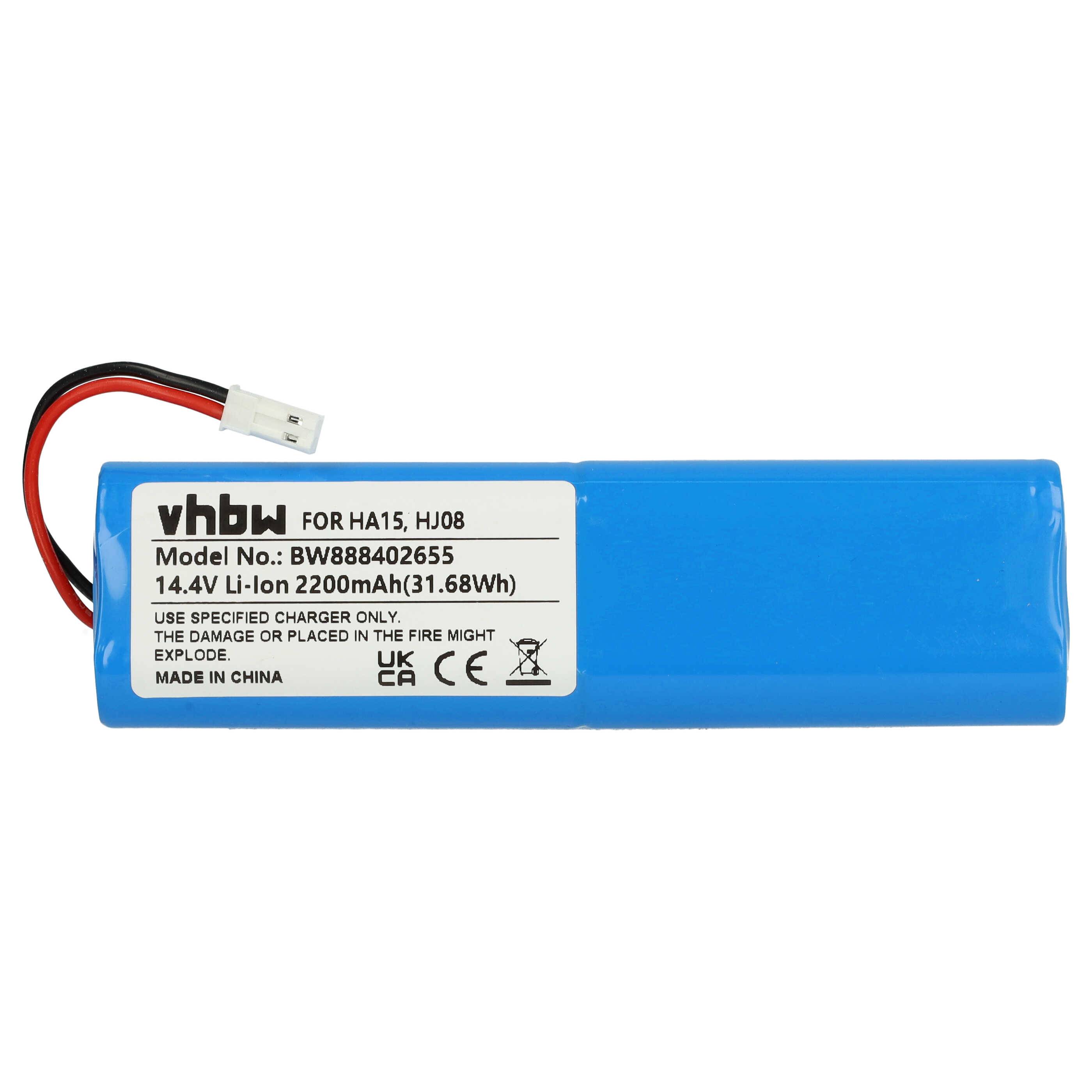 vhbw Akku kompatibel mit iLife X3, DF43, DF45, V3s Pro, V3s, V50, V5s Pro, V5s, V8s, V55, V5L Pro, V3 Staubsauger (2200 mAh, 14,4 V, Li-Ion)