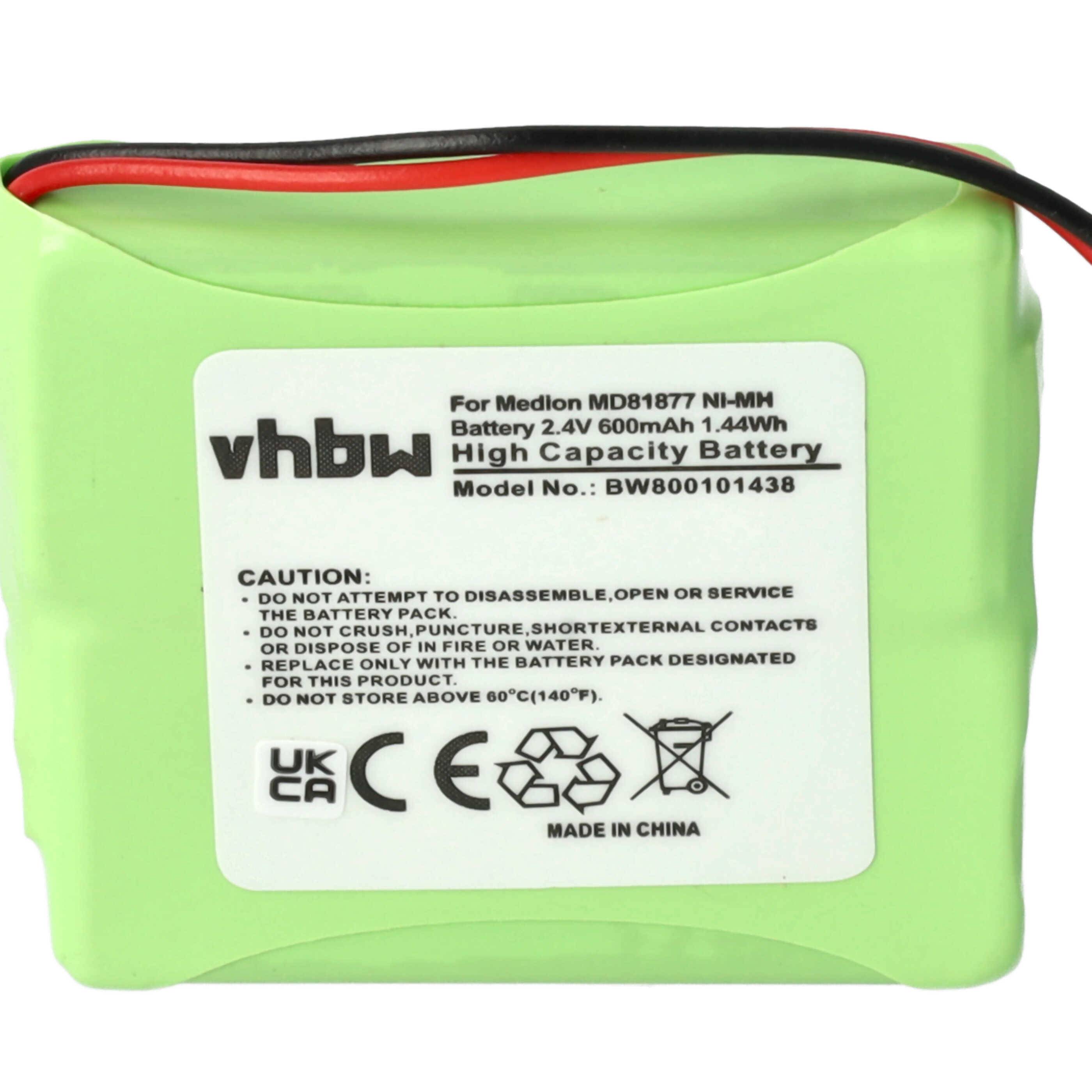 vhbw 5x Akku Ersatz für 5M702BMX, GP0827, GP0845, GPHP70-R05 für schnurlos Festnetz Telefon (600mAh, 2,4V, NiMH)