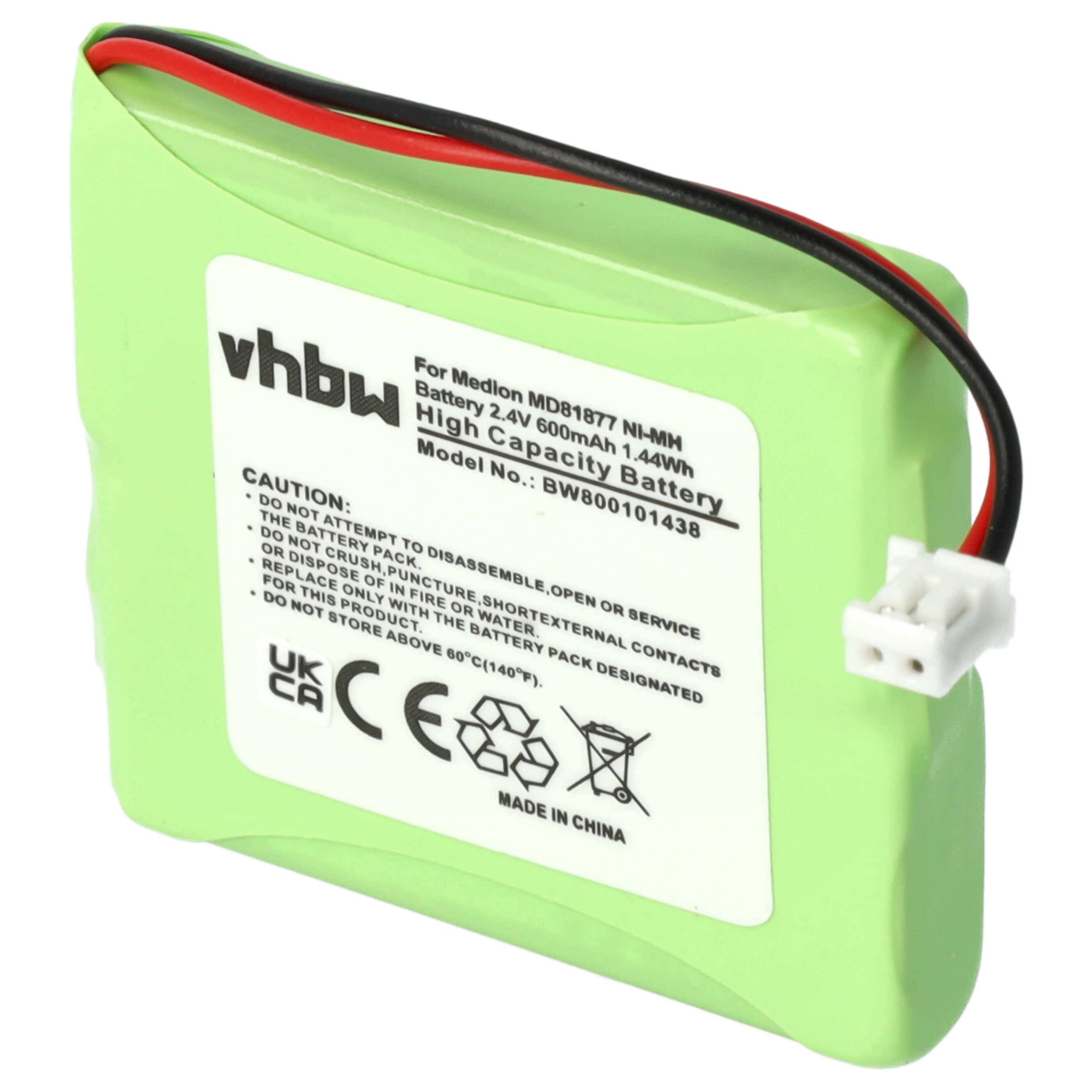 vhbw 5x Akku Ersatz für 5M702BMX, GP0827, GP0845, GPHP70-R05 für schnurlos Festnetz Telefon (600mAh, 2,4V, NiMH)