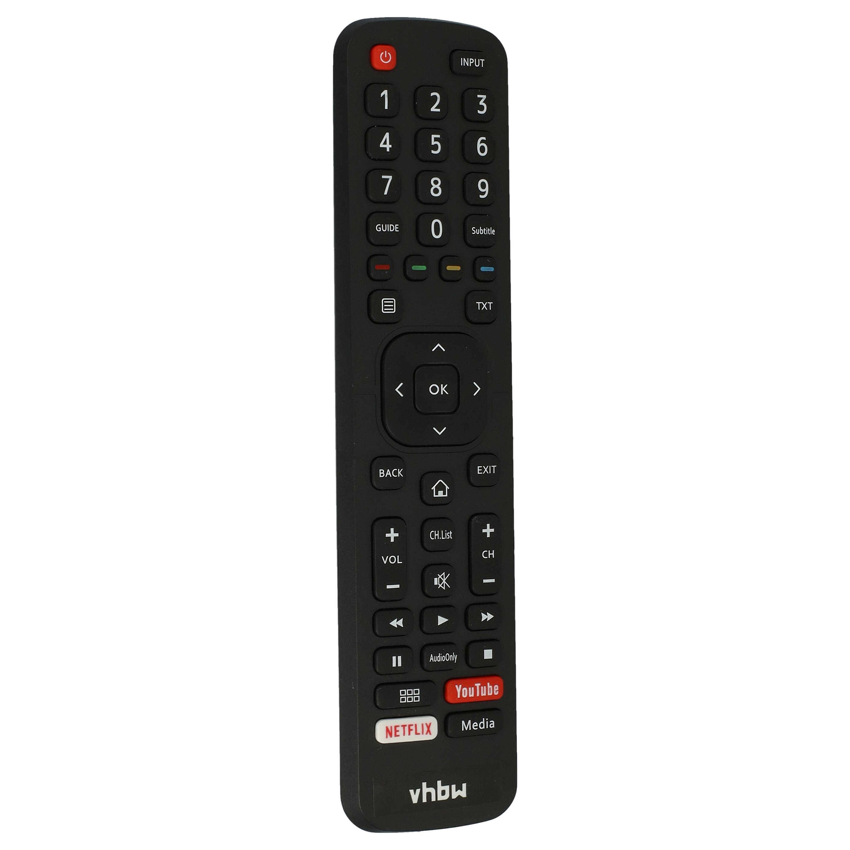 vhbw Fernbedienung kompatibel mit Hisense H43A6100, H39AE5500, H43A5600, H32AE5500, H39A5600, H32A5600 Fernseher, TV - Ersatzfernbedienung