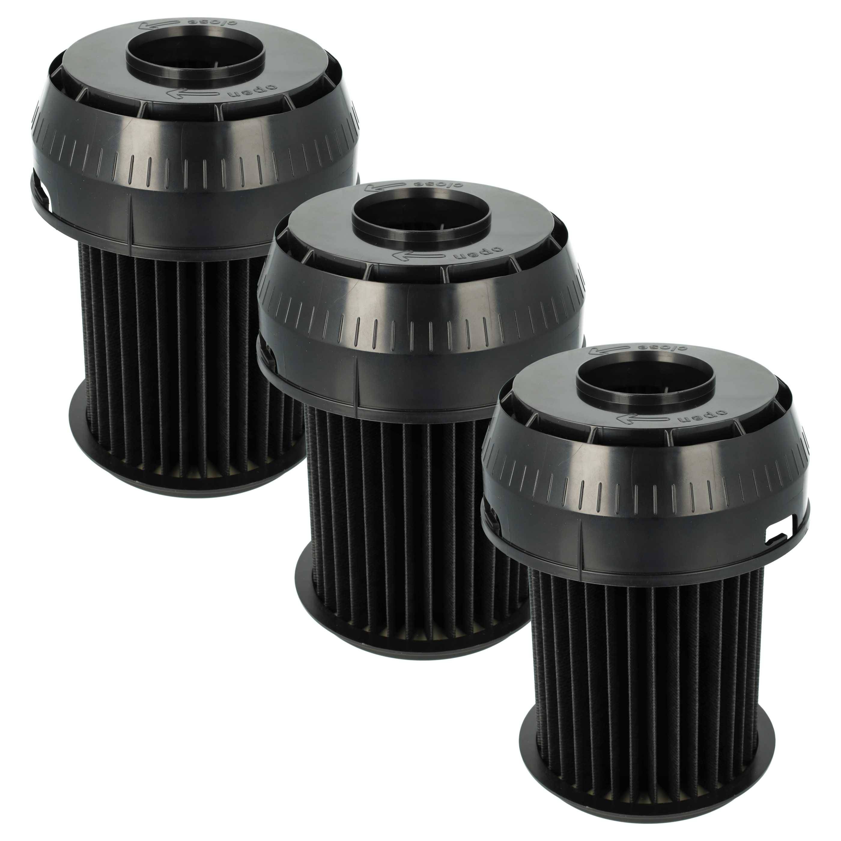 vhbw 3x Faltenfilter kompatibel mit Bosch BGS 6220 AU/02 ROXX X 2200 WATT, 6220 AU/03 ROXX X 2200 WATT Staubsauger - Patronenfilter, Schwarz
