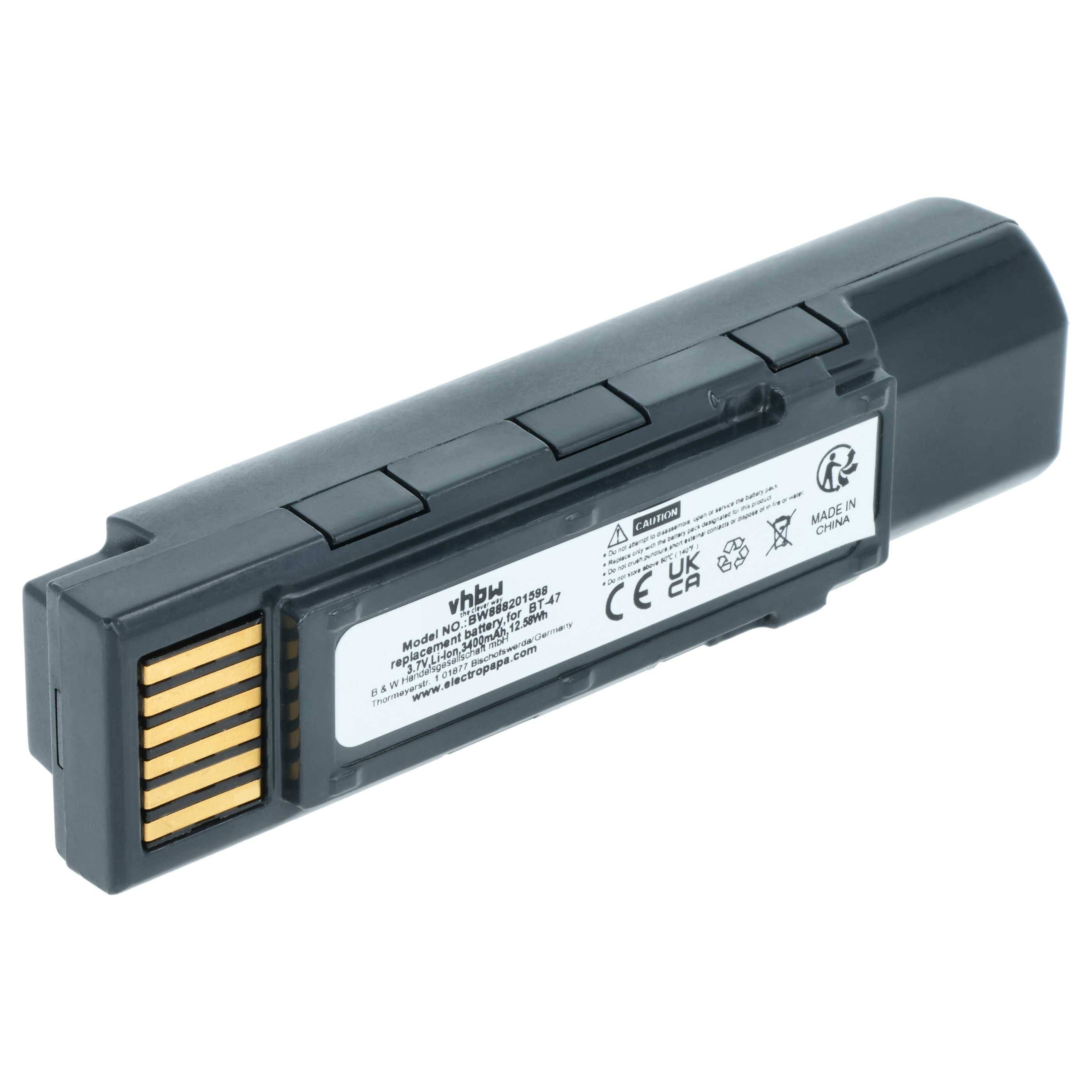 vhbw Akku kompatibel mit Datalogic Gryphon GBT4500, GM4500, 4500 Barcodescanner POS (3400mAh, 3,7V, Li-Ion)