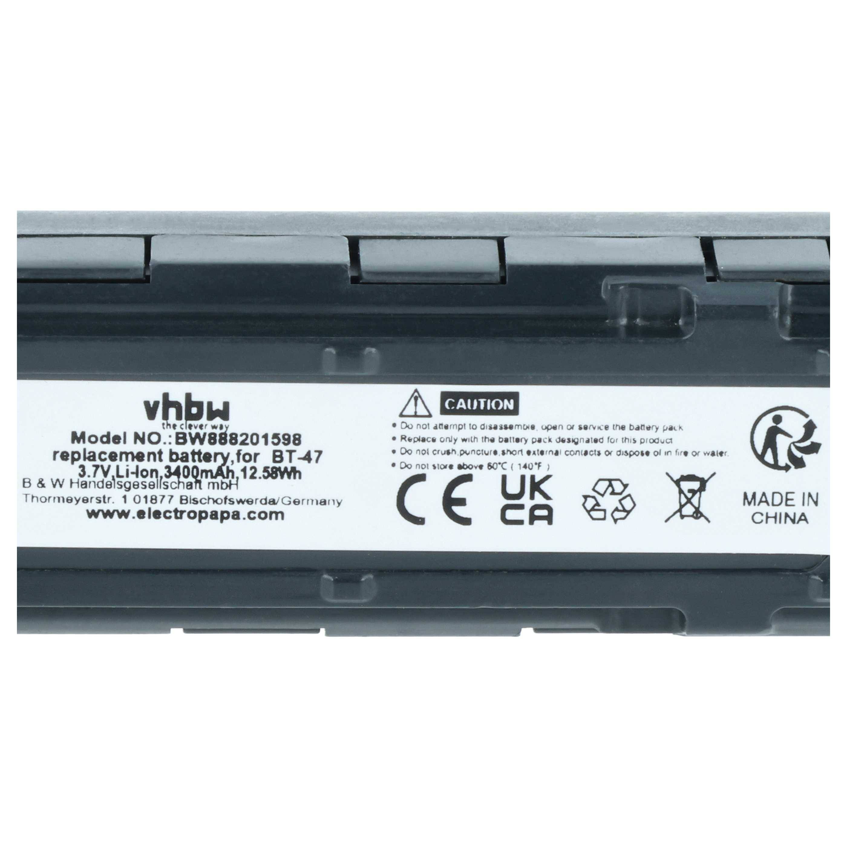 vhbw Akku kompatibel mit Datalogic Gryphon GBT4500, GM4500, 4500 Barcodescanner POS (3400mAh, 3,7V, Li-Ion)