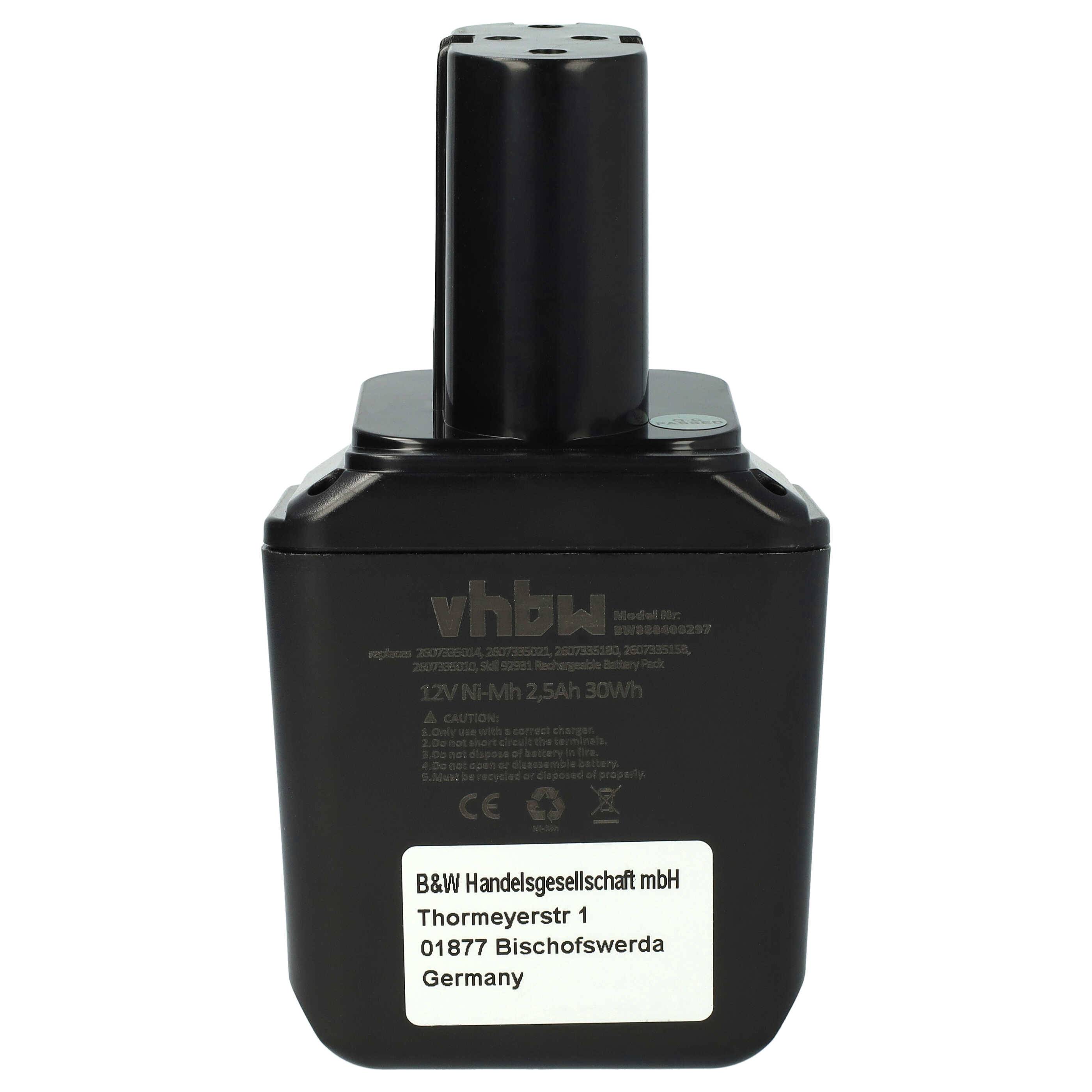 vhbw Akku kompatibel mit Strapex STB-50, STB-52, STB-60 Werkzeug (2500 mAh, NiMH, 12 V)