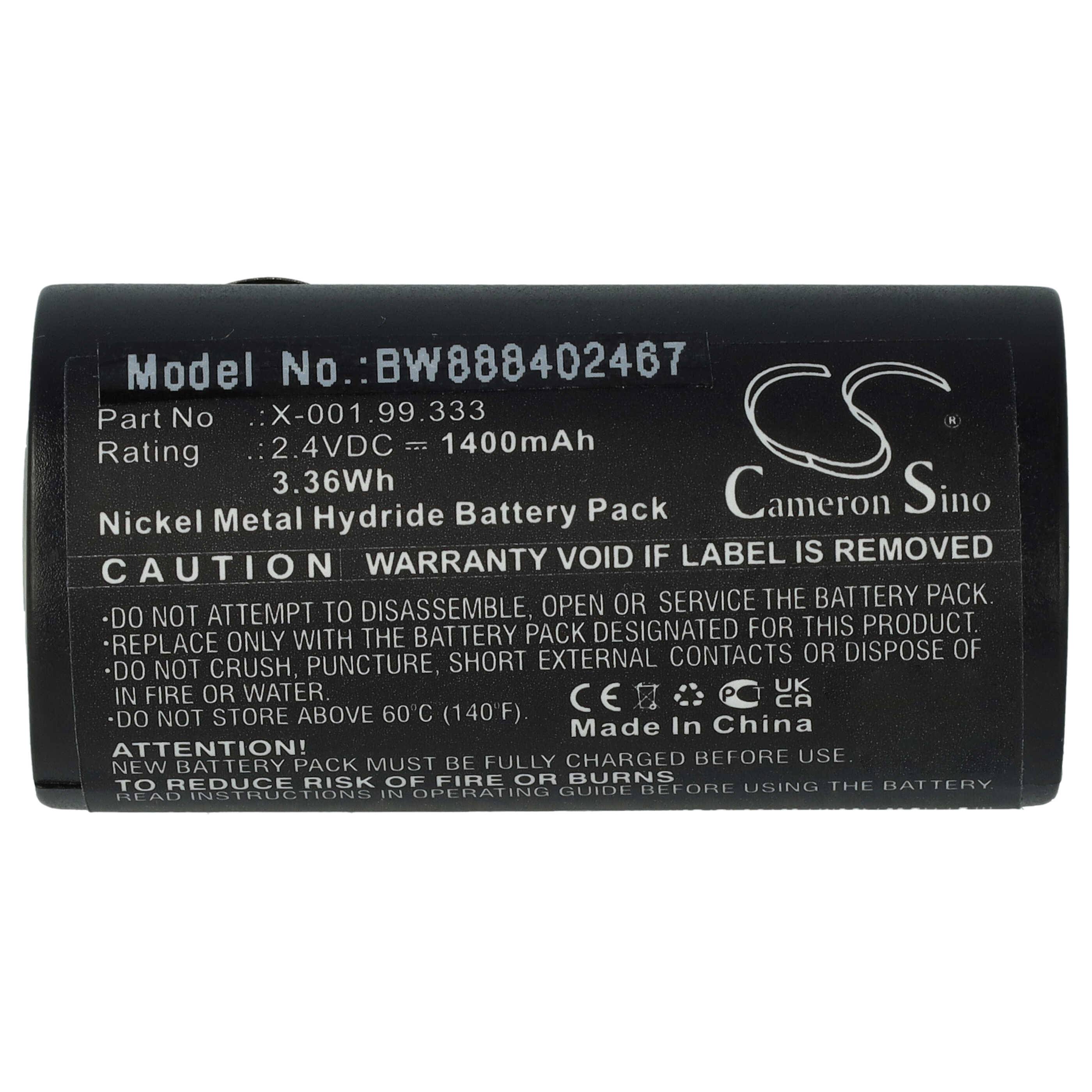 vhbw Akku Ersatz für Heine X-001.99.333 für Medizintechnik (1400mAh, 2,4V, NiMH)