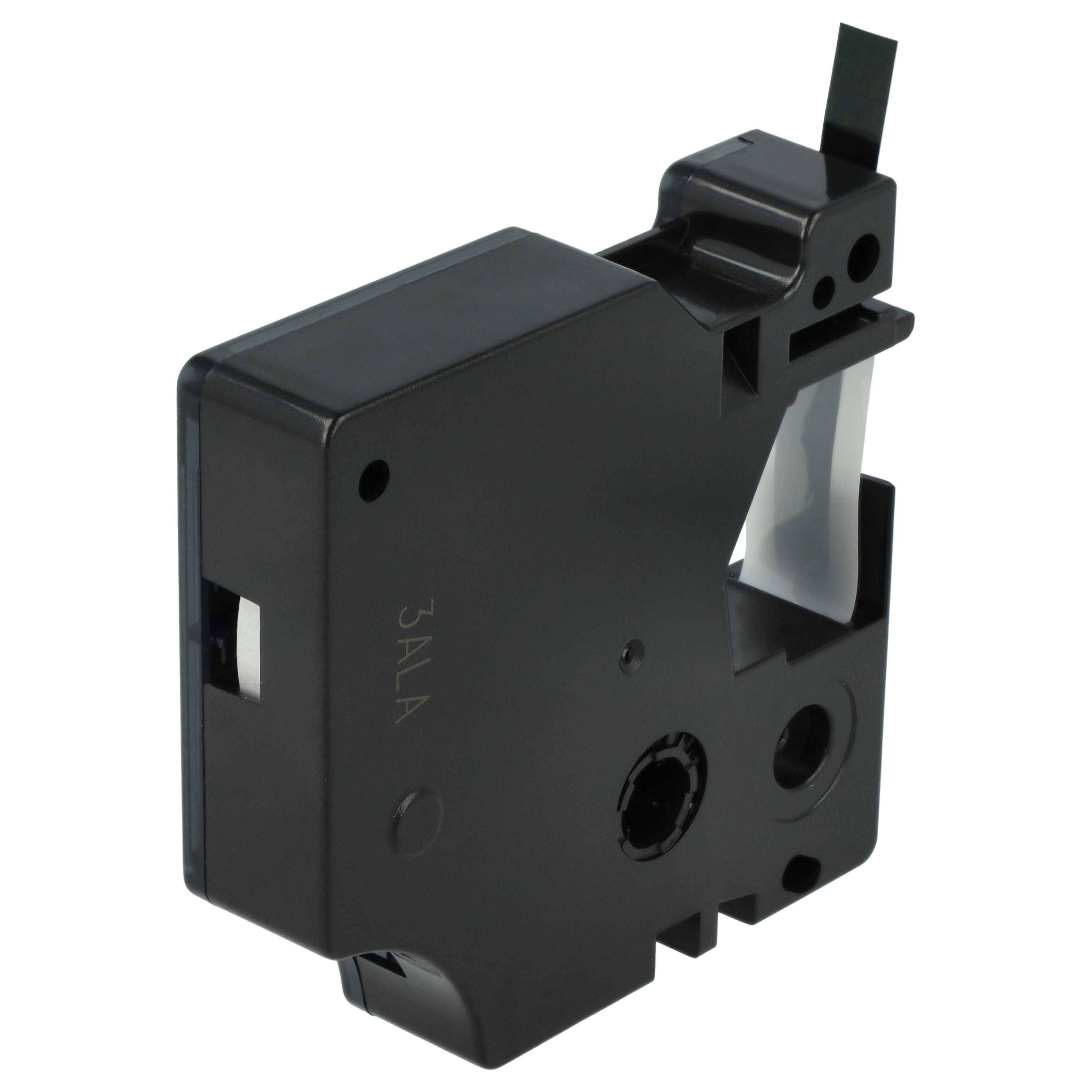 vhbw Schriftband-Kassette kompatibel mit Dymo LabelManager 420P, 400, 450D, 450, 500TS, 500, 360D, 350D Etiketten-Drucker 7m x 6mm Weiß auf Schwarz