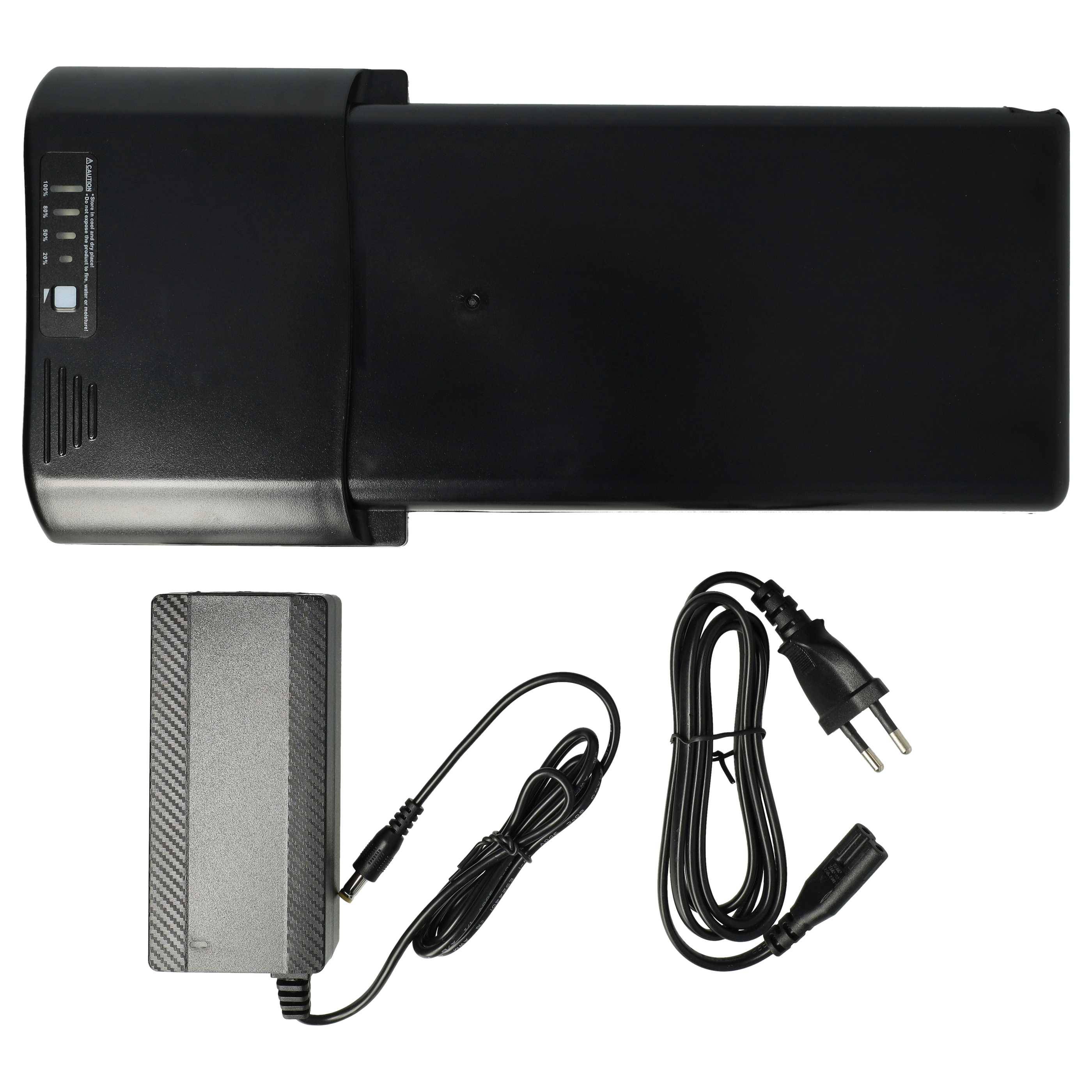 vhbw Akku Ersatz für Ansmann 3200-0008, 3200-0007-1, ANS-KLC36S92B, 3200-0001-2 für E-Bike (12 Ah, 36 V, Li-Ion) + Ladegerät - Schwarz