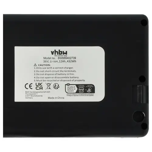 vhbw Akku kompatibel mit HINERGY / WAYEL VENTO CM, VENTO, VENTO PLUS, URBAN: VENTO REAR E-Bike (12 Ah, 36 V, Li-Ion) + Ladegerät - Schwarz vhbw Akku kompatibel mit HINERGY / WAYEL VENTO CM, VENTO, VENTO PLUS, URBAN: VENTO REAR E-Bike (12 Ah, 36 V, Li-Ion) + Ladegerät - Schwarz