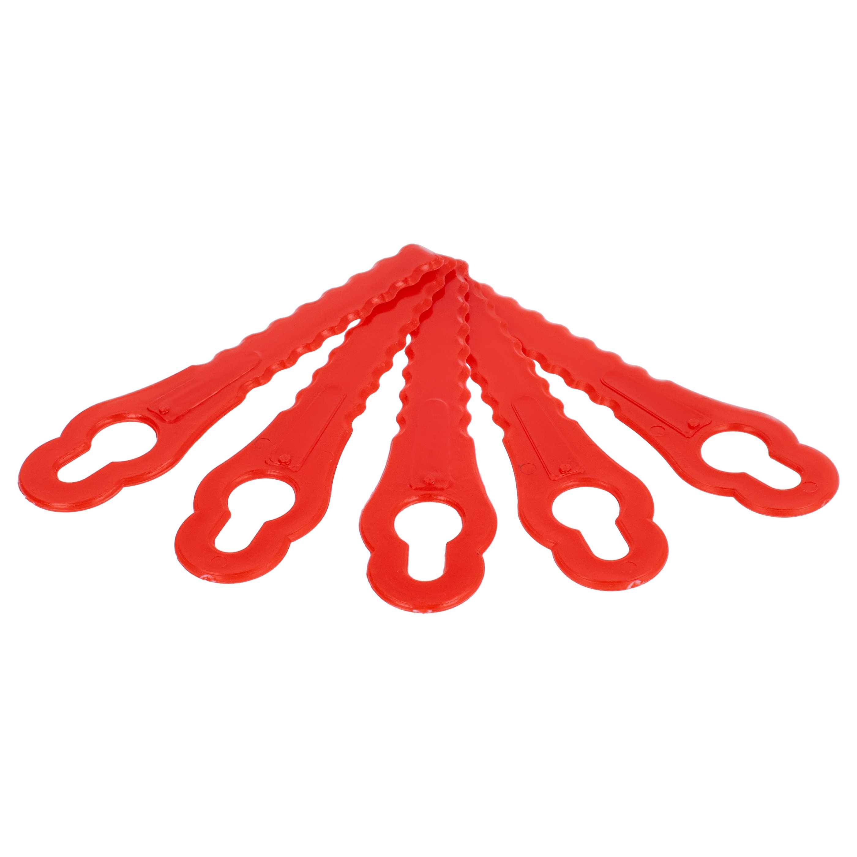 vhbw 5x Ersatz-Messer kompatibel mit Einhell GE-CT 18 Li Kit, BG-CT 18 Li, GE-CT 18 Li Rasenmäher - Ersatzklinge Rot, Polyamid
