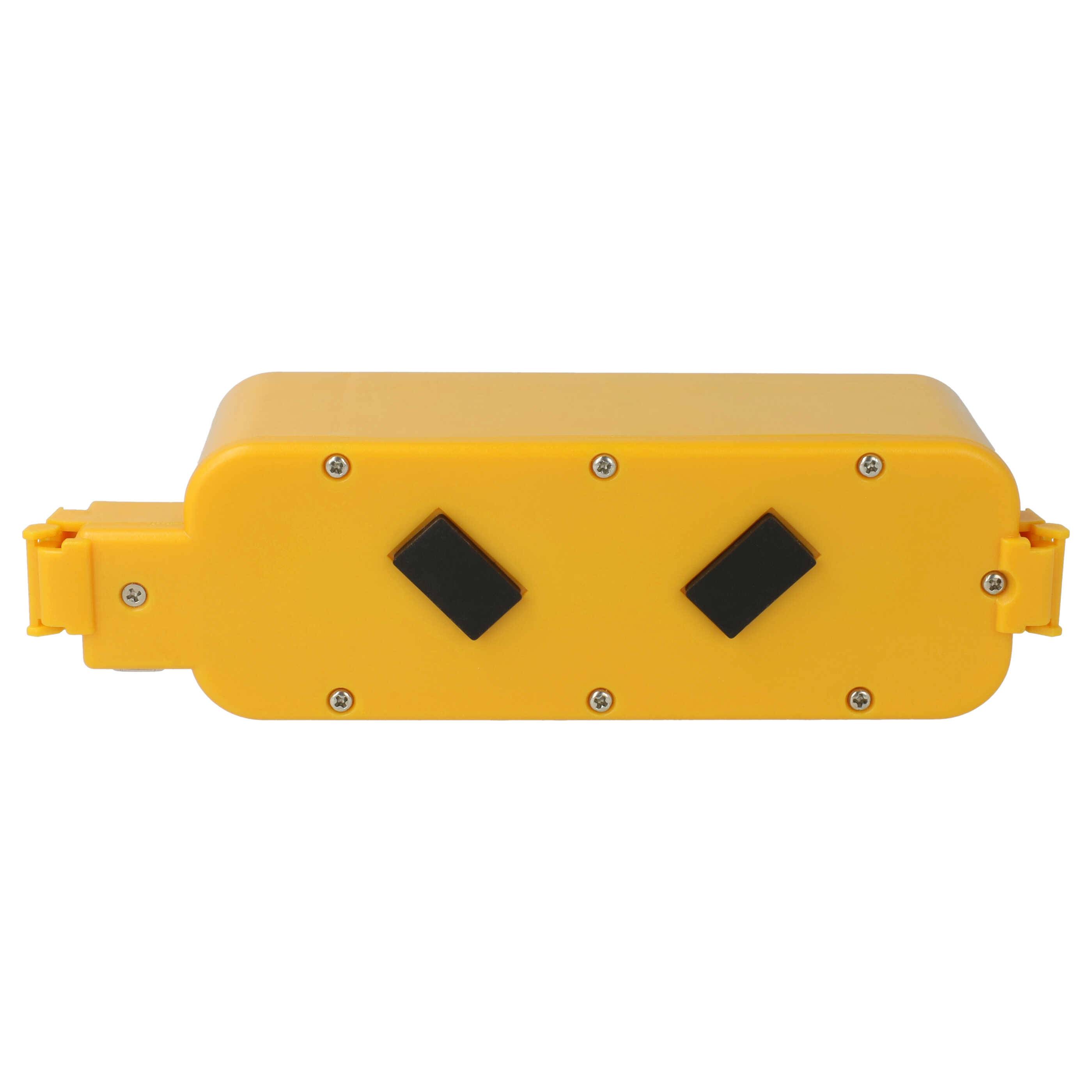 vhbw Akku kompatibel mit iRobot Roomba 40901, 400, 405, 410, 4000, 4100, 4105, 4110, 415, 416, 4130, 4150 Staubsauger, Gelb (3000mAh, 14,4V, NiMH)