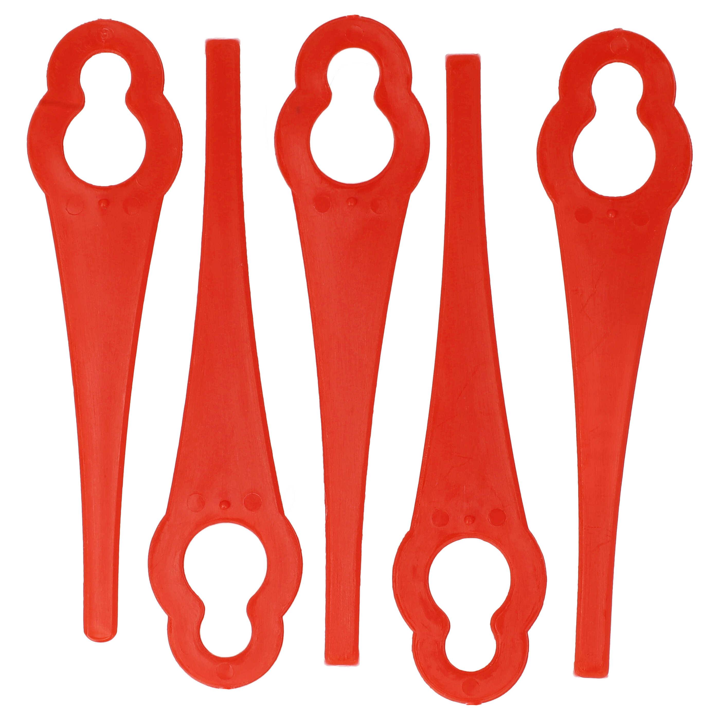 vhbw 5x Ersatz-Messer kompatibel mit Einhell RG-CT 18/1 Li, GC-CT 18/24 Li P, GE-CT 18 Li Rasentrimmer - Ersatzklinge Rot, Nylon / Kunststoff