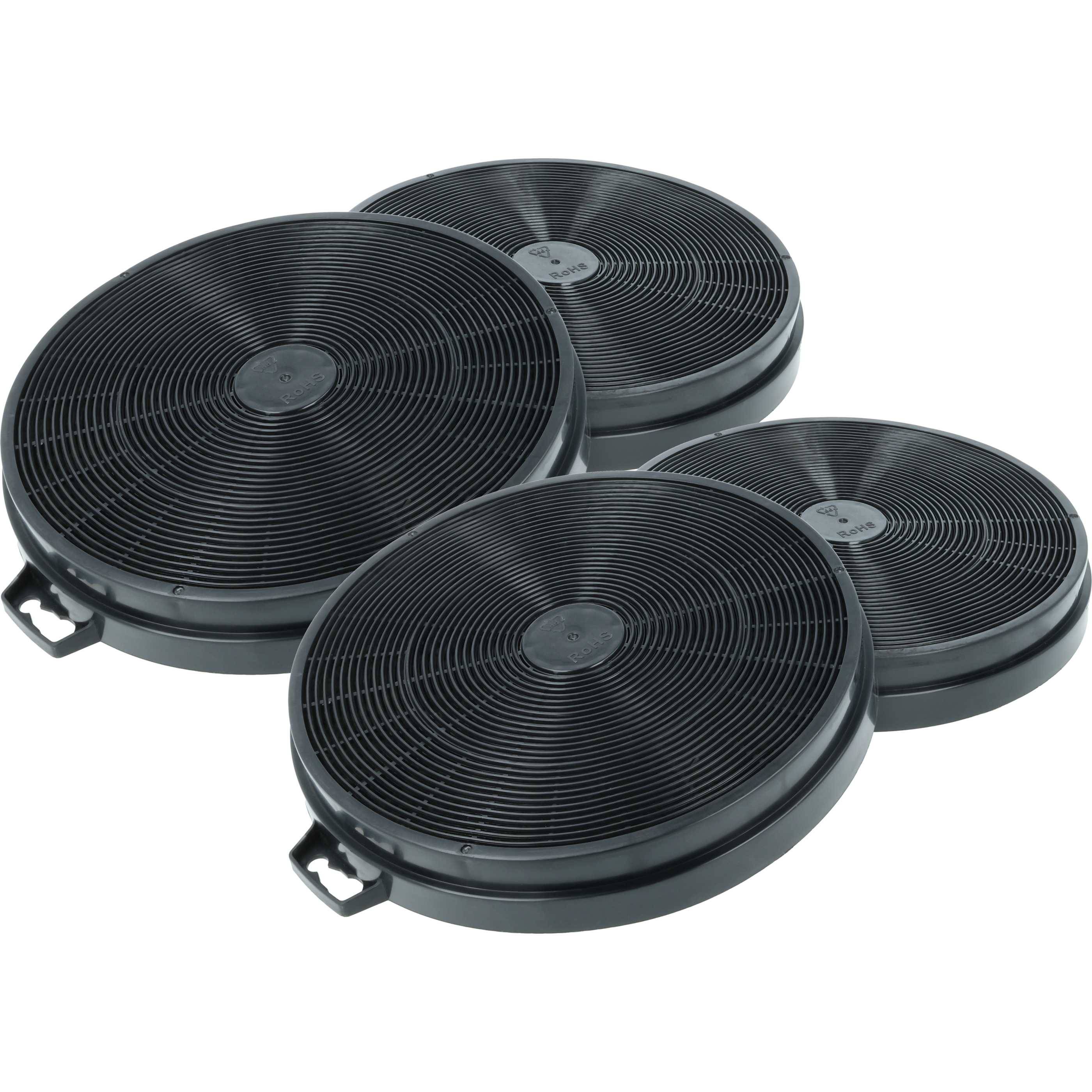 vhbw 4x Aktivkohlefilter kompatibel mit Bosch DWW 061451 V, DWW 061452 V, DWW 061453 V, DWW 061454 V, DWW 061461 Dunstabzugshaube - 20,2 cm