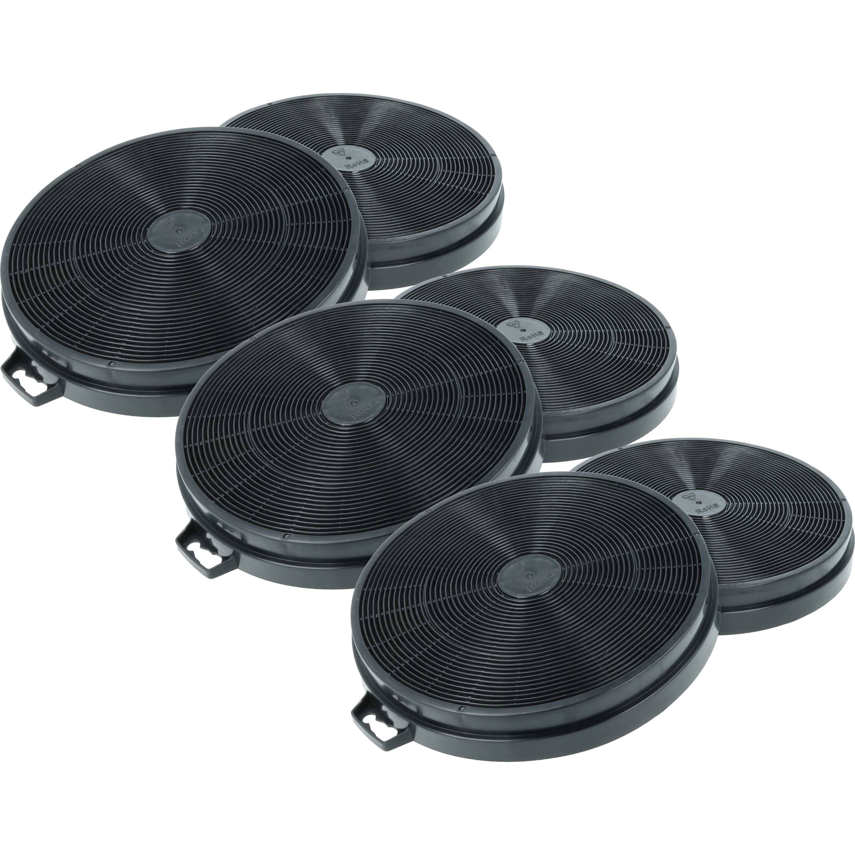 vhbw 6x Aktivkohlefilter kompatibel mit Neff D66 B20 W0GB, D69B20N0, D69B20S0, D69B20W0, D69 B20 N0, D69 B20 S0 Dunstabzugshaube - 20,2 cm